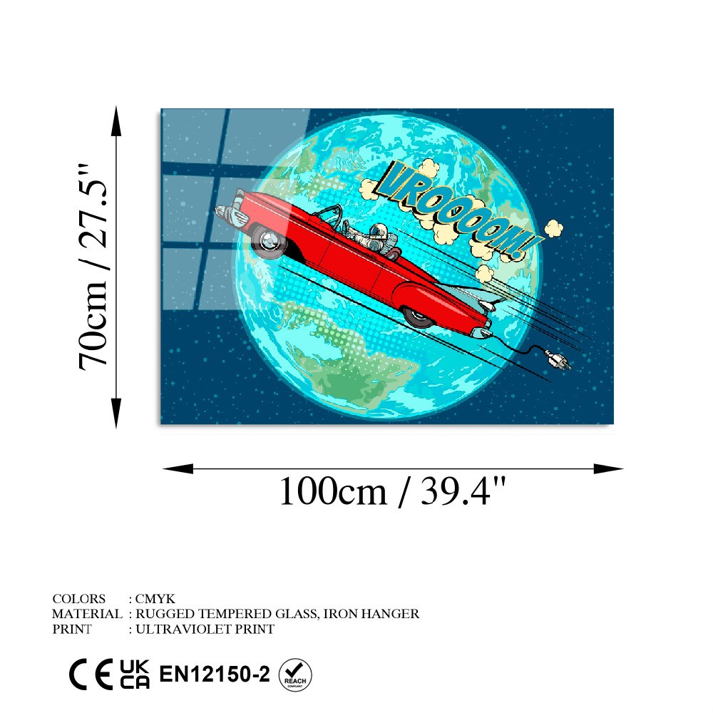 Quadro Decorativo em Vidro 100% Temperado UV-743, 70 x 100 cm, Multicolor, 4 mm
