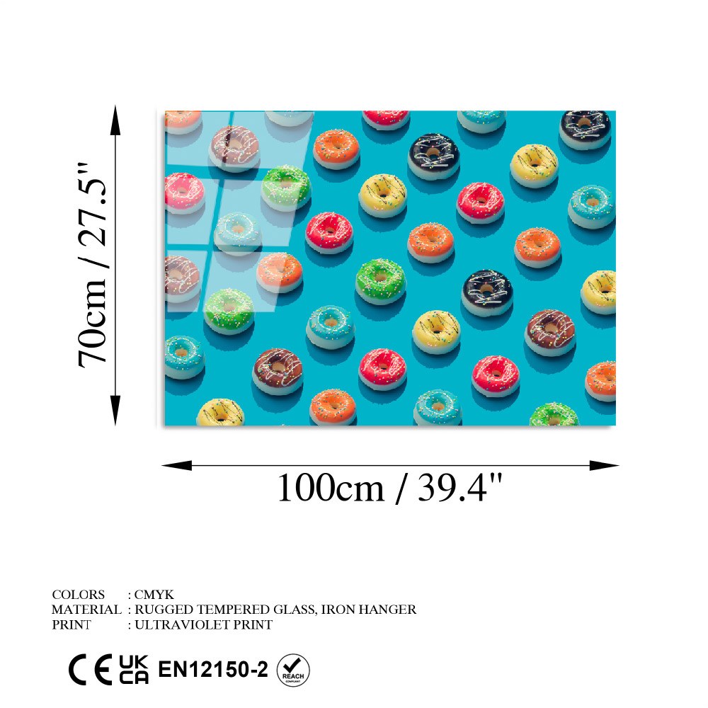 Quadro Decorativo em Vidro Temperado UV-747, Multicor, 70 x 100 cm (4 mm)