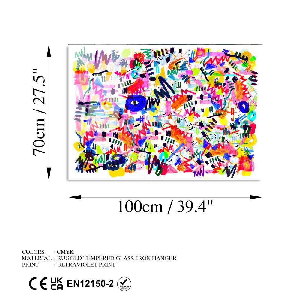 Quadro Decorativo em Vidro Temperado 70 x 100 cm (4 mm) Multicolorido – UV-748 – 123BZM2240