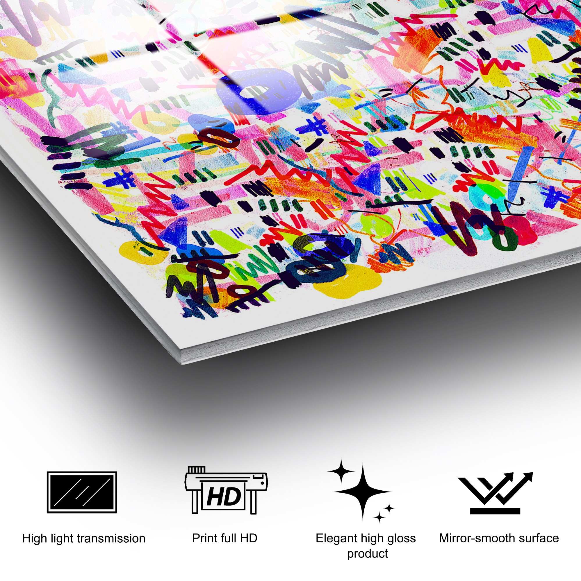 Quadro Decorativo em Vidro Temperado 70 x 100 cm (4 mm) Multicolorido – UV-748 – 123BZM2240