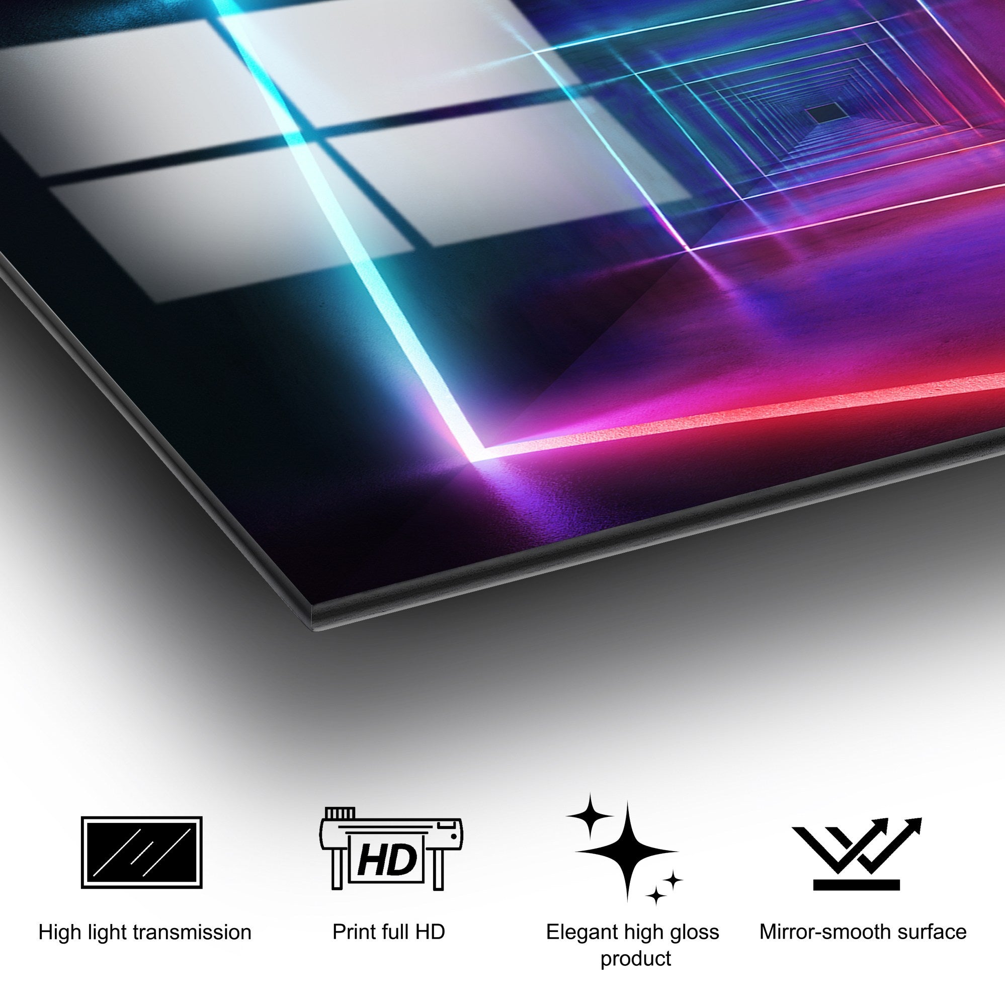 Quadro Decorativo em Vidro Temperado UV-749, Multicolor, 70 x 100 cm, 100% Vidro Temperado (4 mm), 7,609 kg