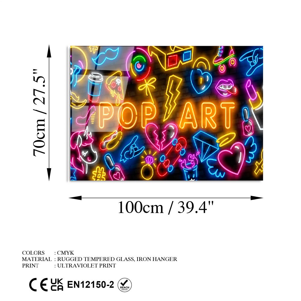 Quadro Decorativo em Vidro Temperado UV-751, Multicor, 70 x 100 cm (4 mm)