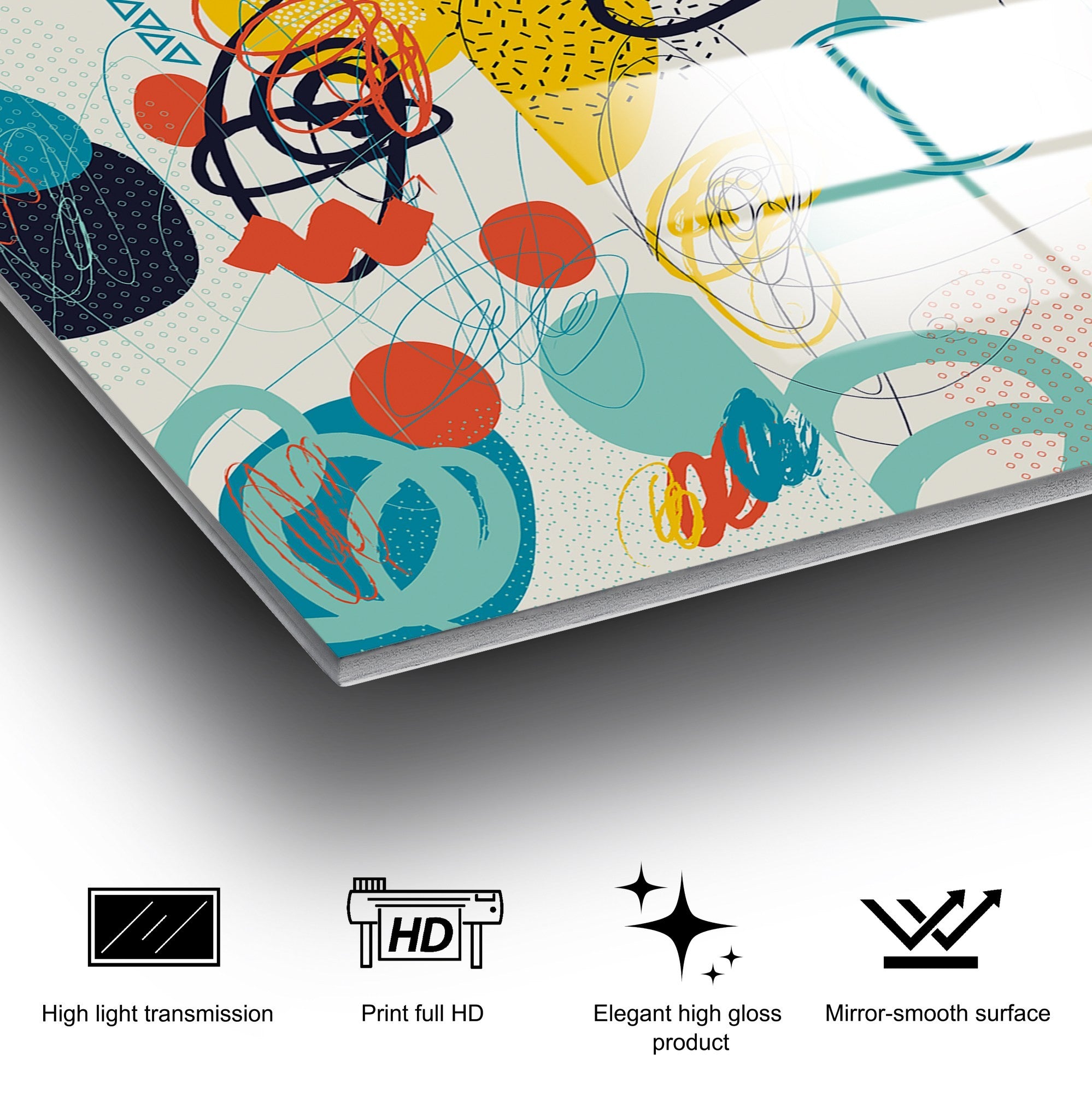 Quadro Decorativo em Vidro Temperado 70 x 100 cm (4 mm) – Multicolor | UV-753