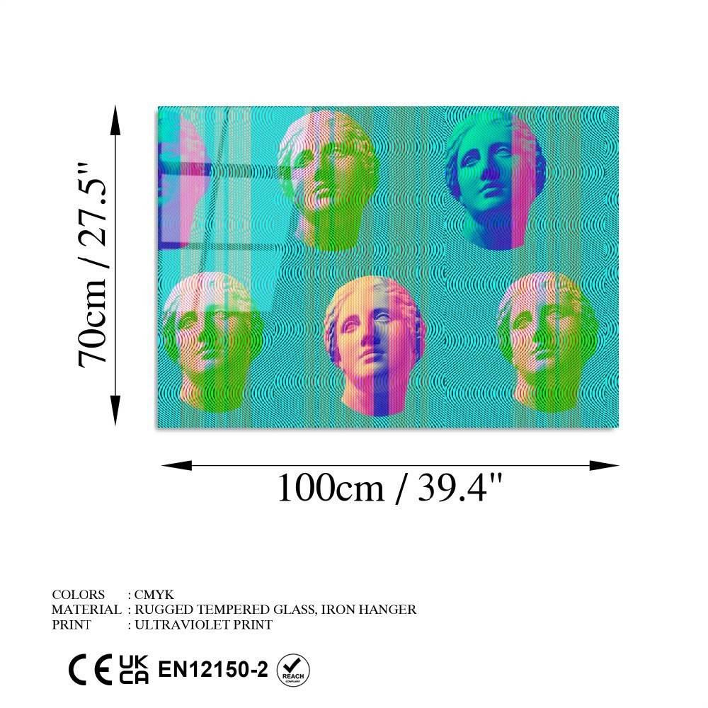 Quadro Decorativo em Vidro Temperado 4 mm Multicolor 70 x 100 cm – UV-756