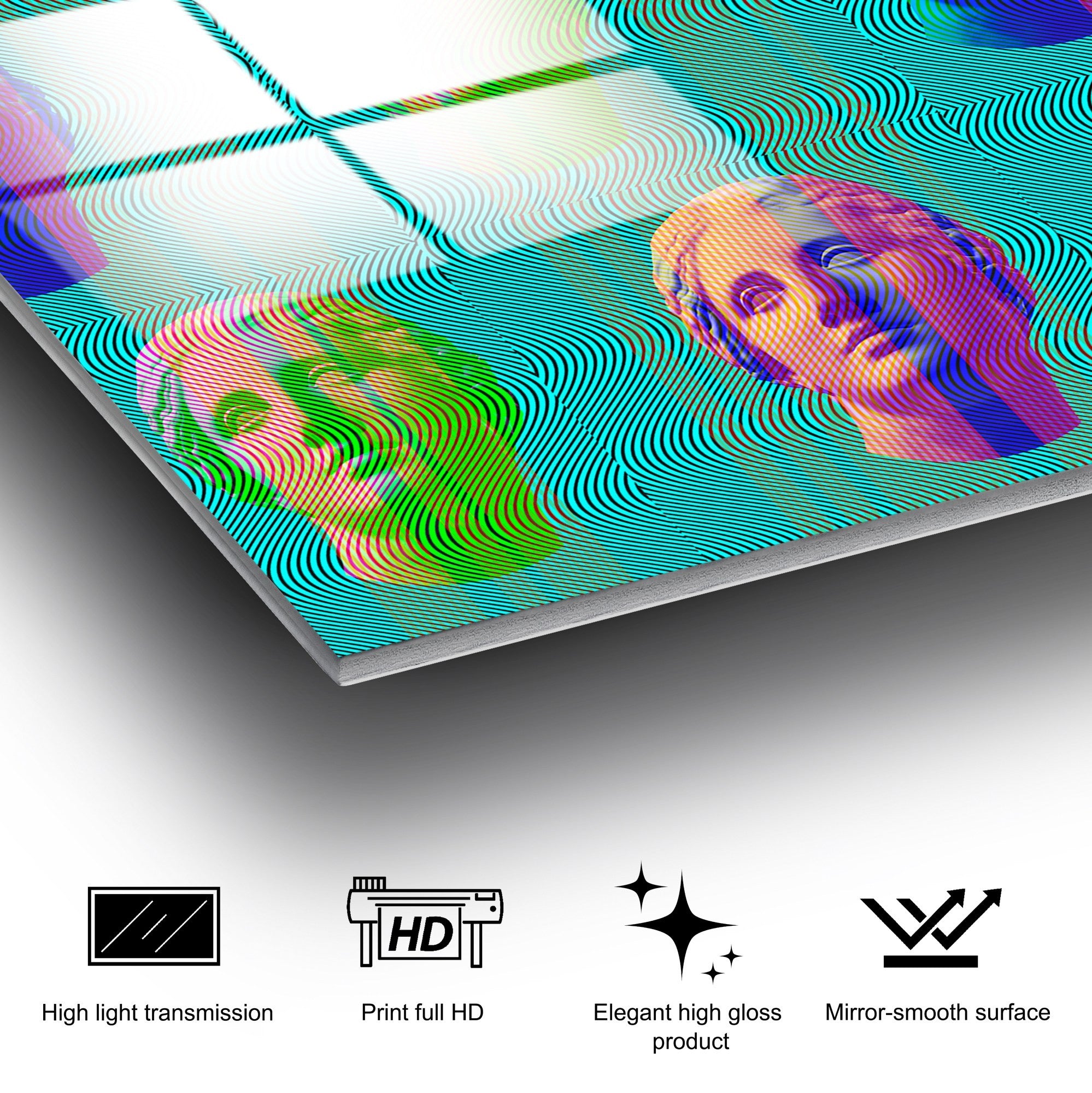 Quadro Decorativo em Vidro Temperado 4 mm Multicolor 70 x 100 cm – UV-756