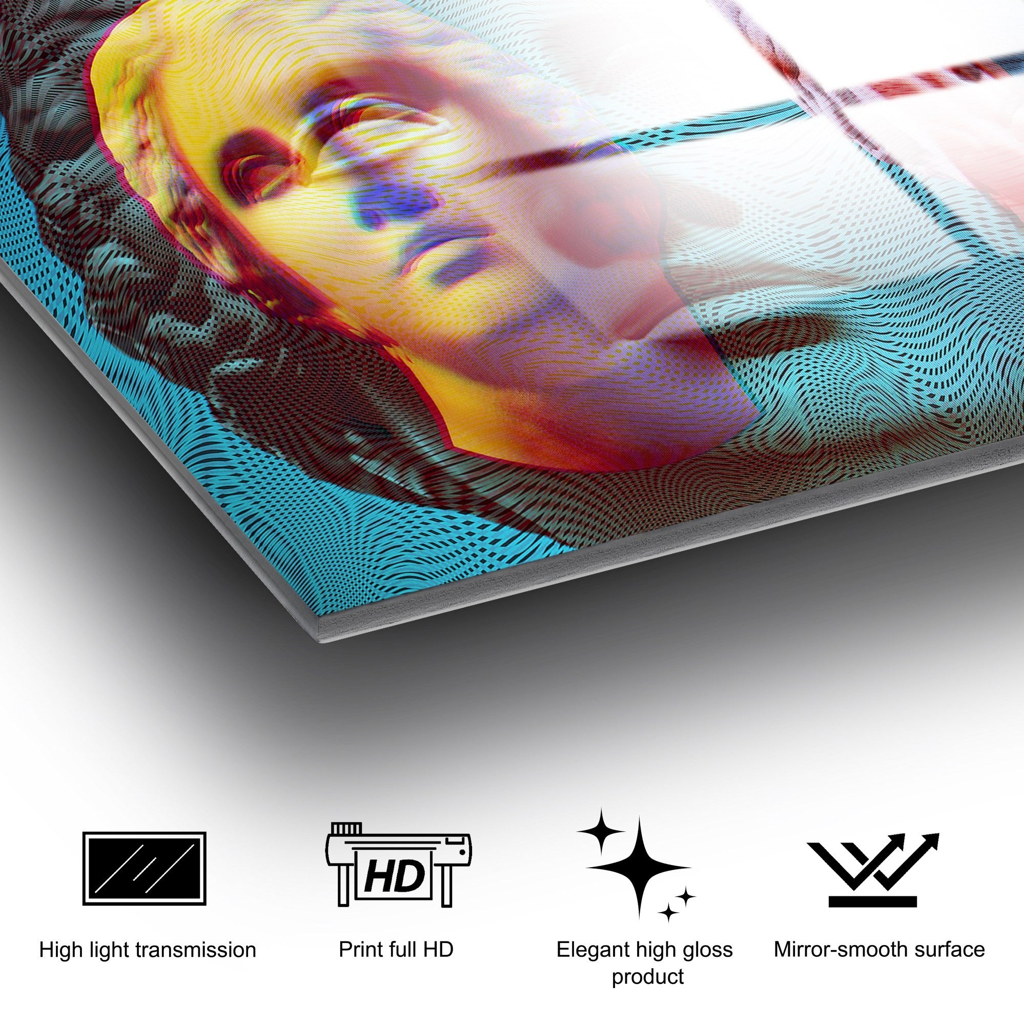 Quadro Decorativo em Vidro Temperado UV-757, Multicolor, 70 x 100 cm (4 mm)