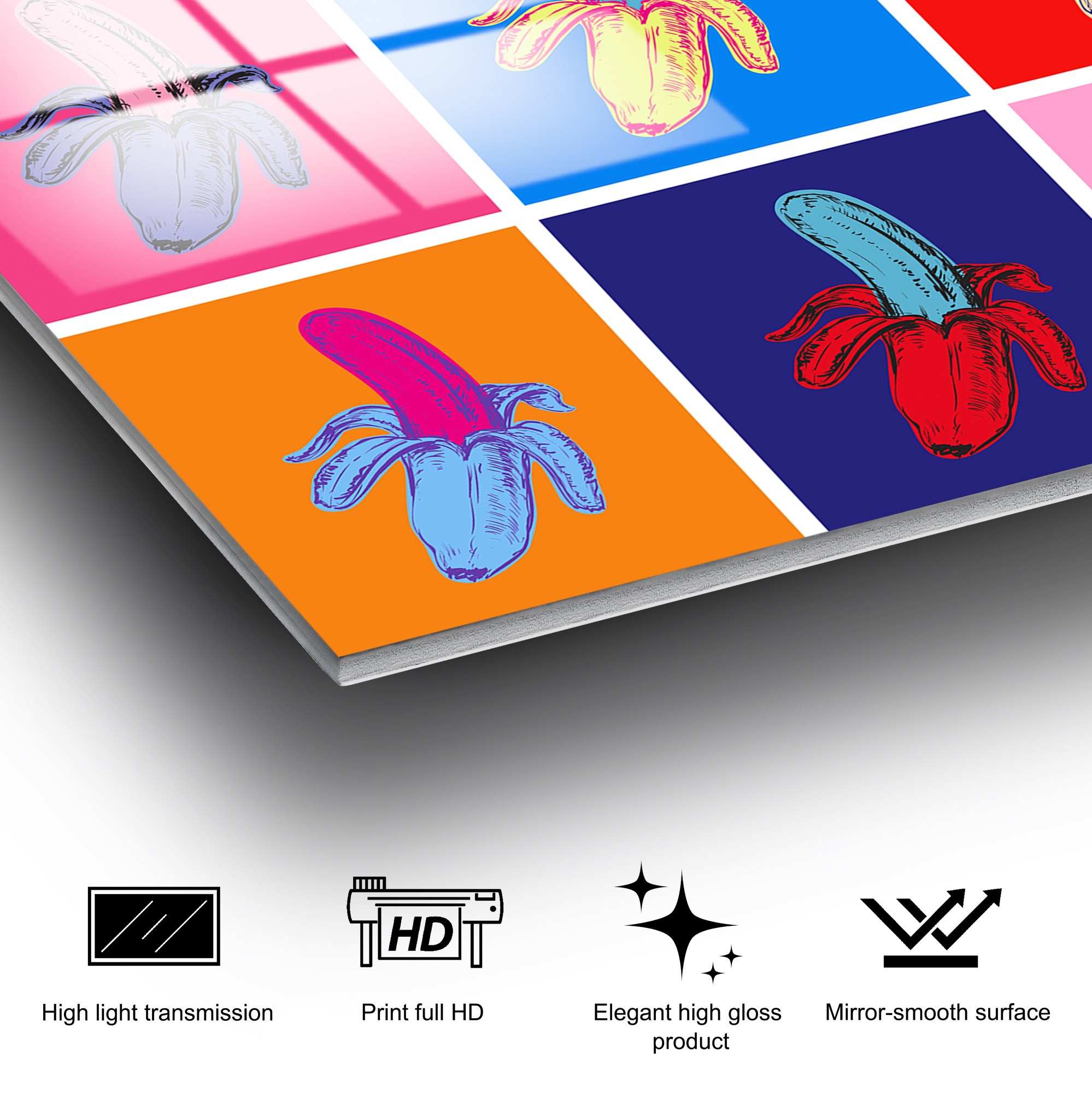 Quadro Decorativo em Vidro Temperado 100% UV-758, Multicolor, 70 x 100 cm (4 mm)