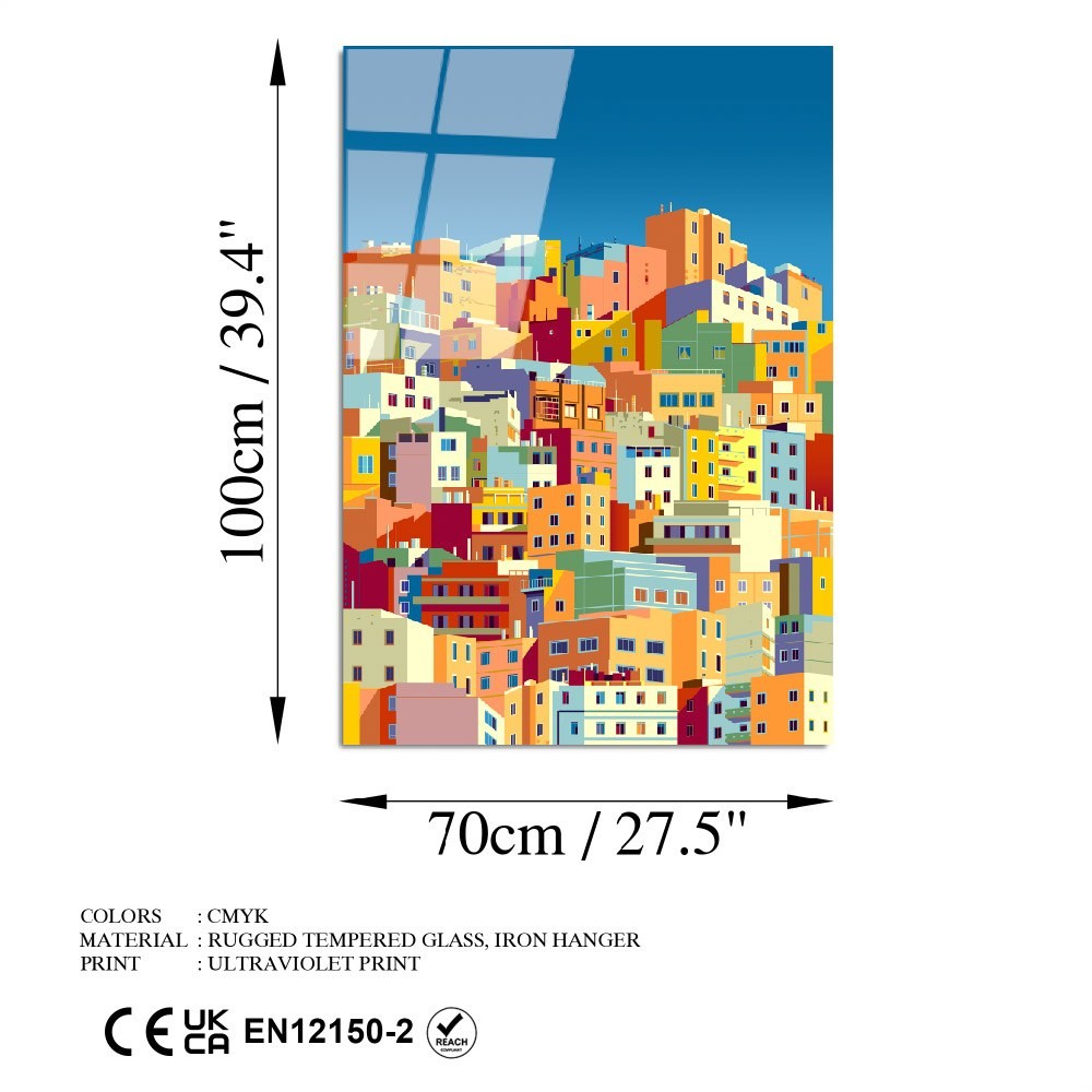 Quadro Decorativo em Vidro Temperado 70 x 100 cm (4 mm) Multicolorido – UV-759