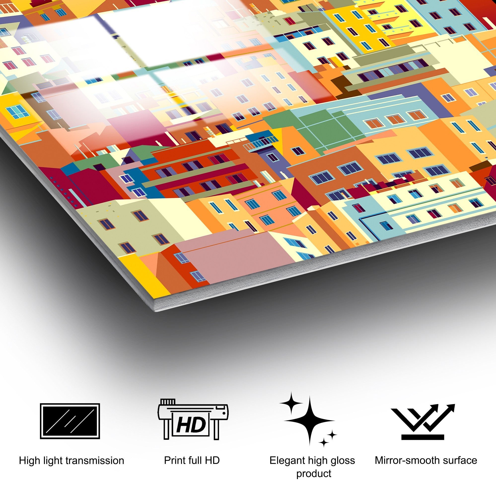 Quadro Decorativo em Vidro Temperado 70 x 100 cm (4 mm) Multicolorido – UV-759