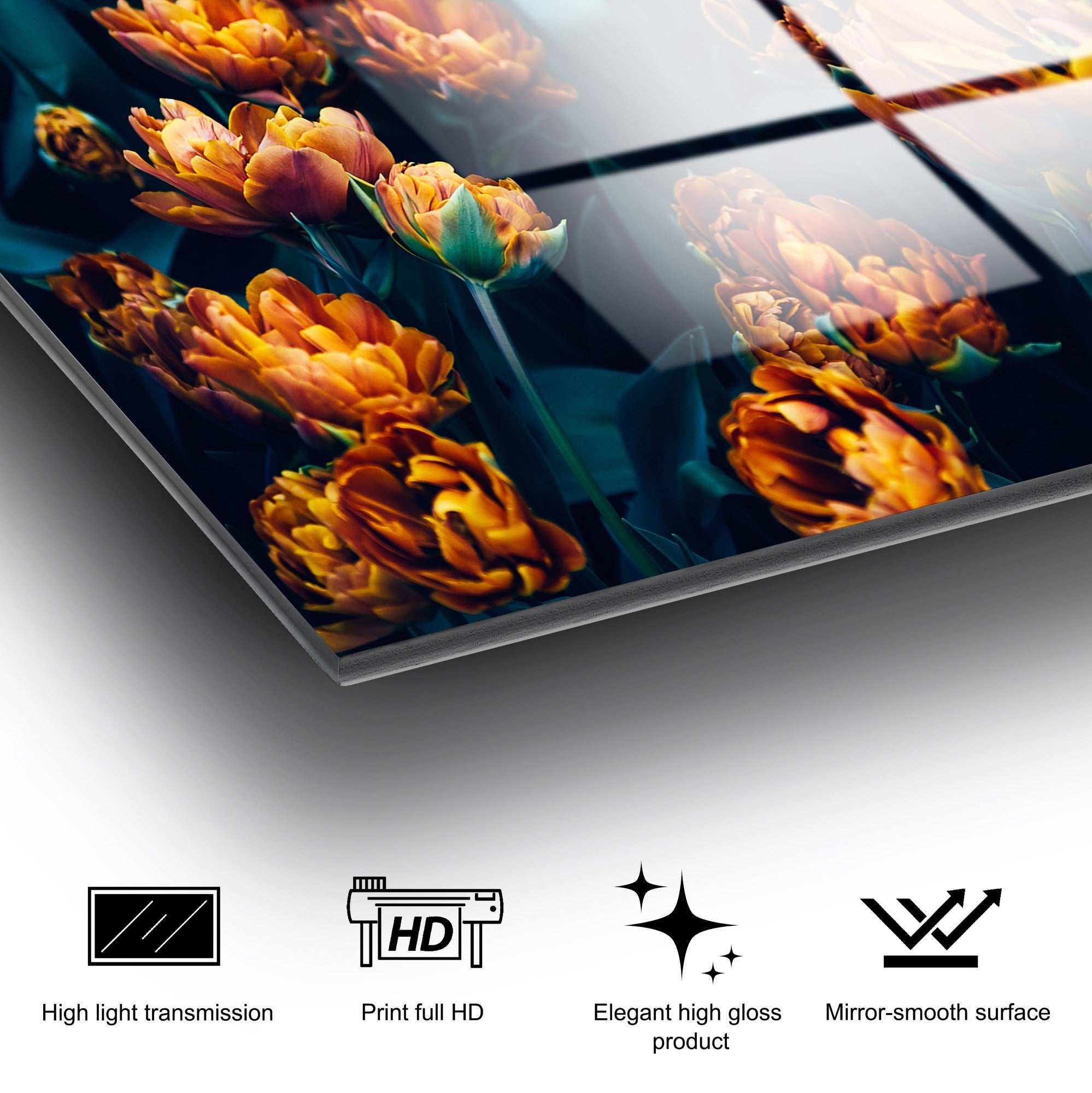 Quadro Decorativo em Vidro Temperado UV-760, Multicolor, 70 x 100 cm, 4 mm