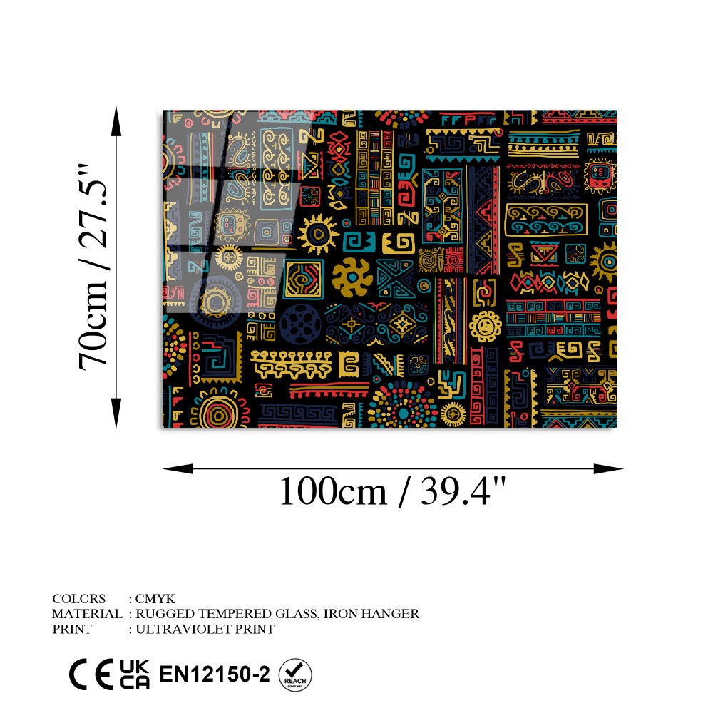 Quadro Decorativo em Vidro Temperado Multicolor UV-761 70 x 100 cm 4 mm