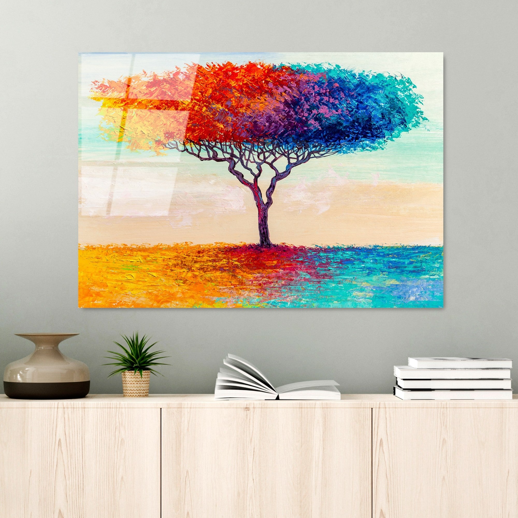 Quadro Decorativo em Vidro Temperado 100% UV-769, Multicolor, 70 x 100 cm (4 mm)