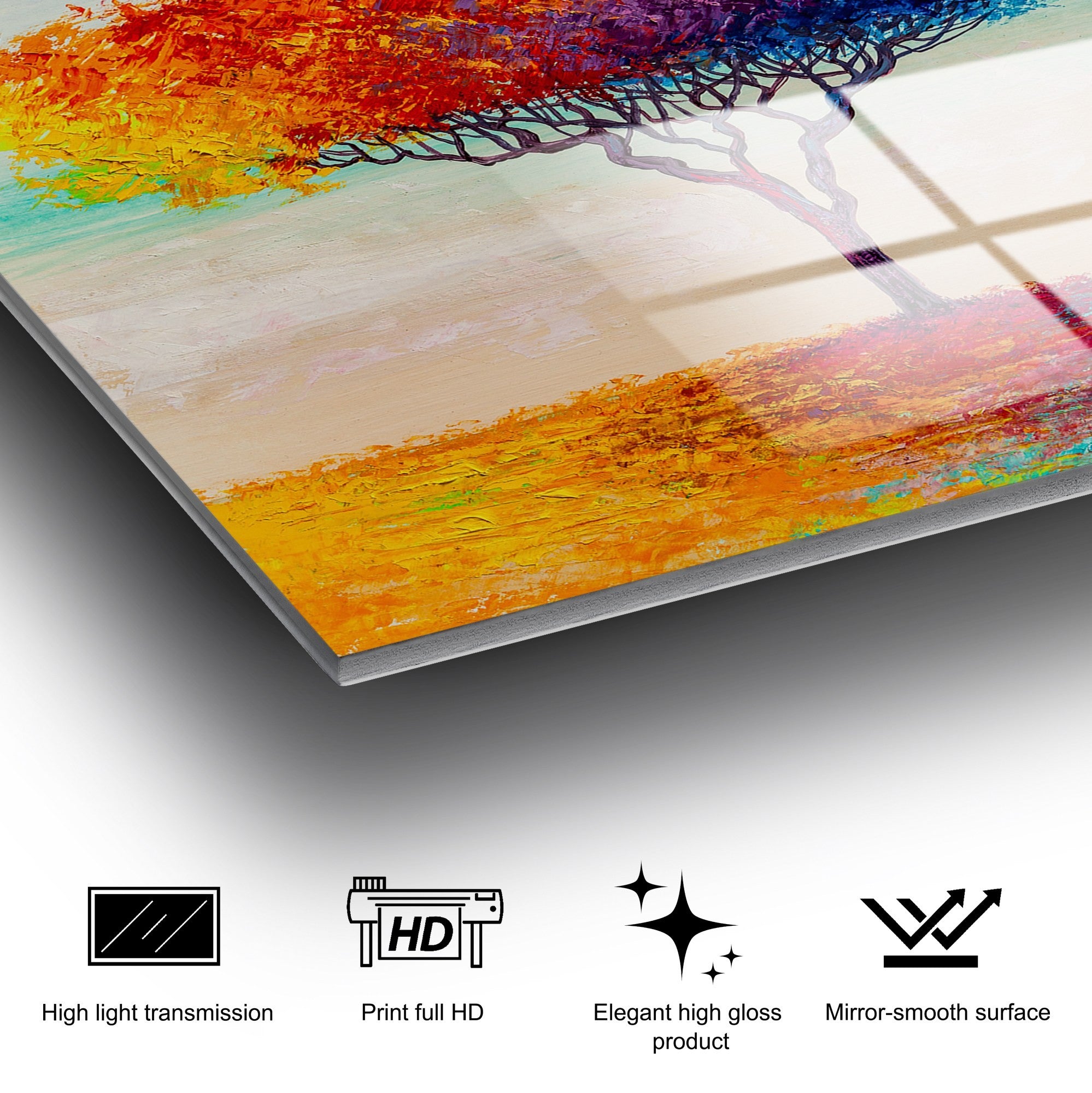 Quadro Decorativo em Vidro Temperado 100% UV-769, Multicolor, 70 x 100 cm (4 mm)