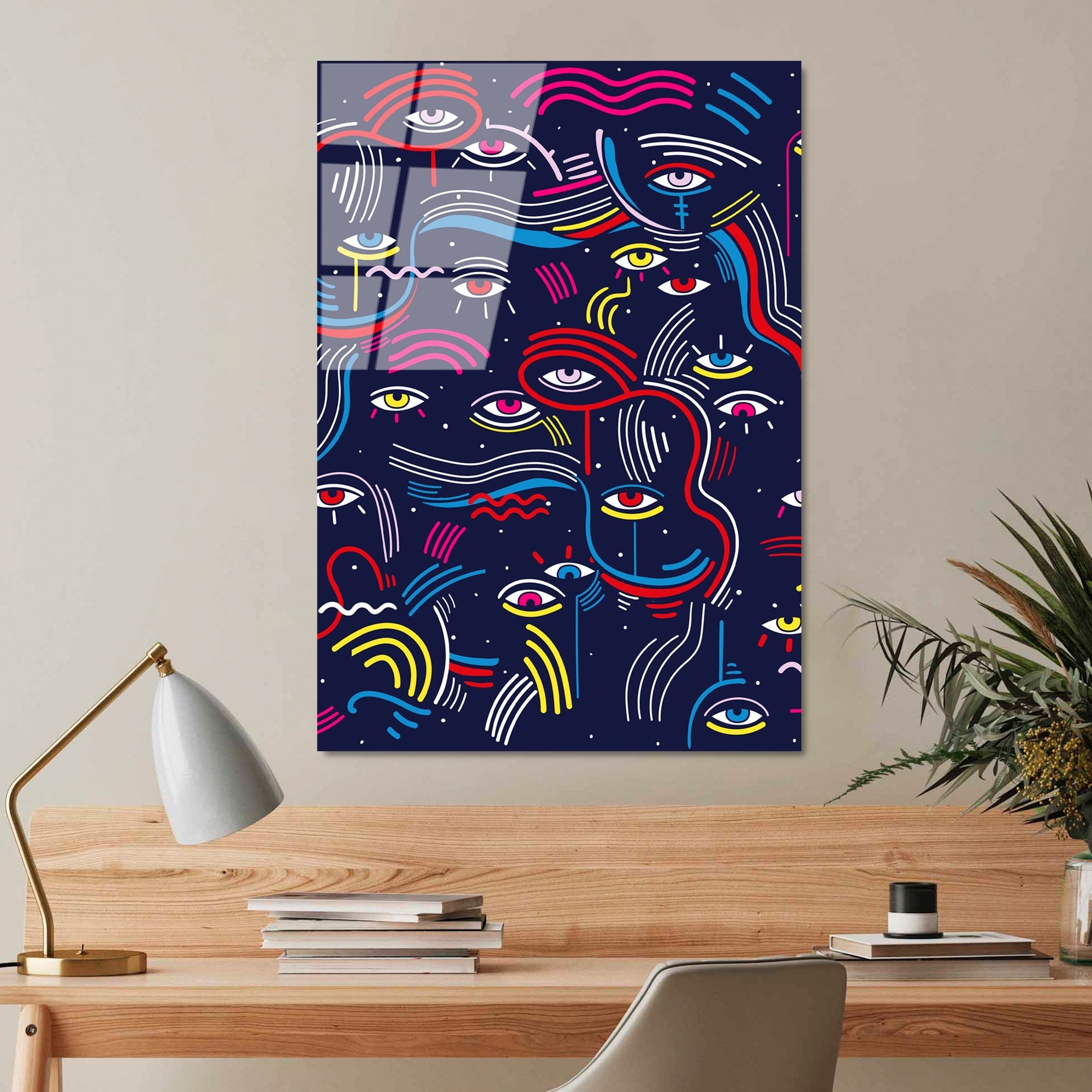 Quadro Decorativo em Vidro Temperado UV-770, 70x100 cm, Multicolor, 4 mm