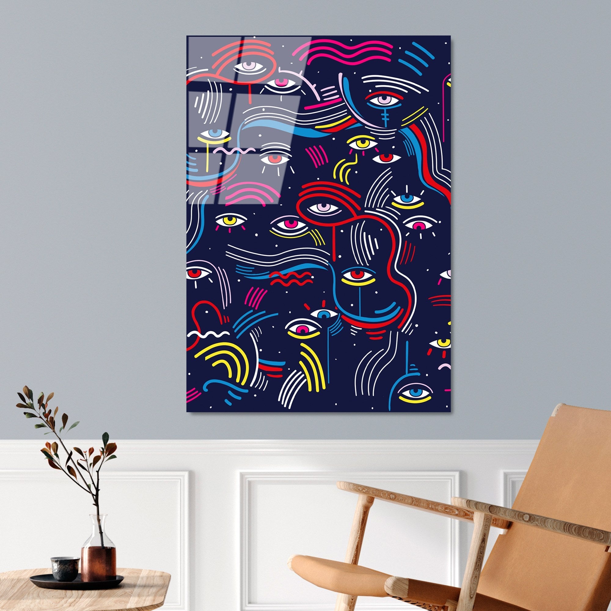 Quadro Decorativo em Vidro Temperado UV-770, 70x100 cm, Multicolor, 4 mm