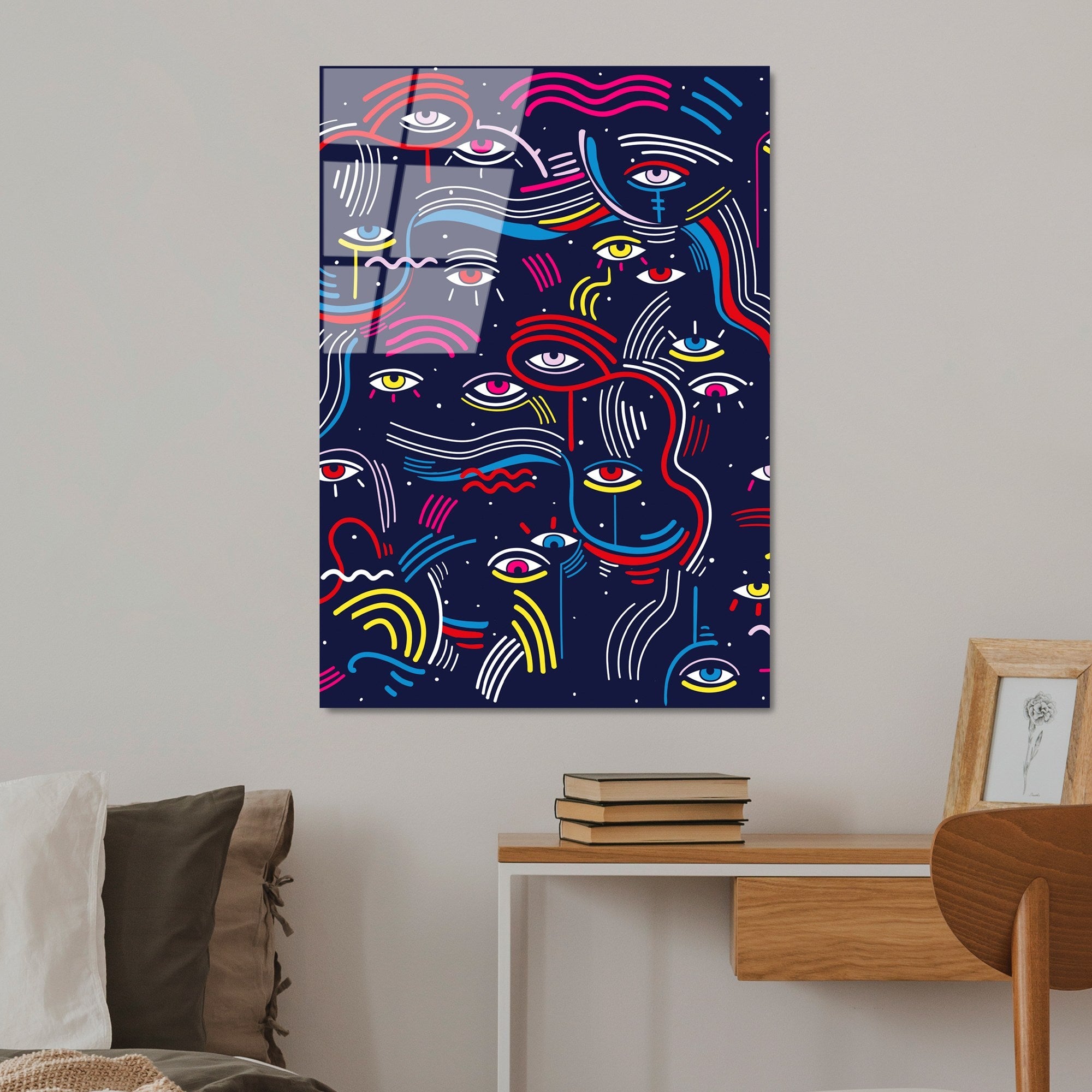 Quadro Decorativo em Vidro Temperado UV-770, 70x100 cm, Multicolor, 4 mm