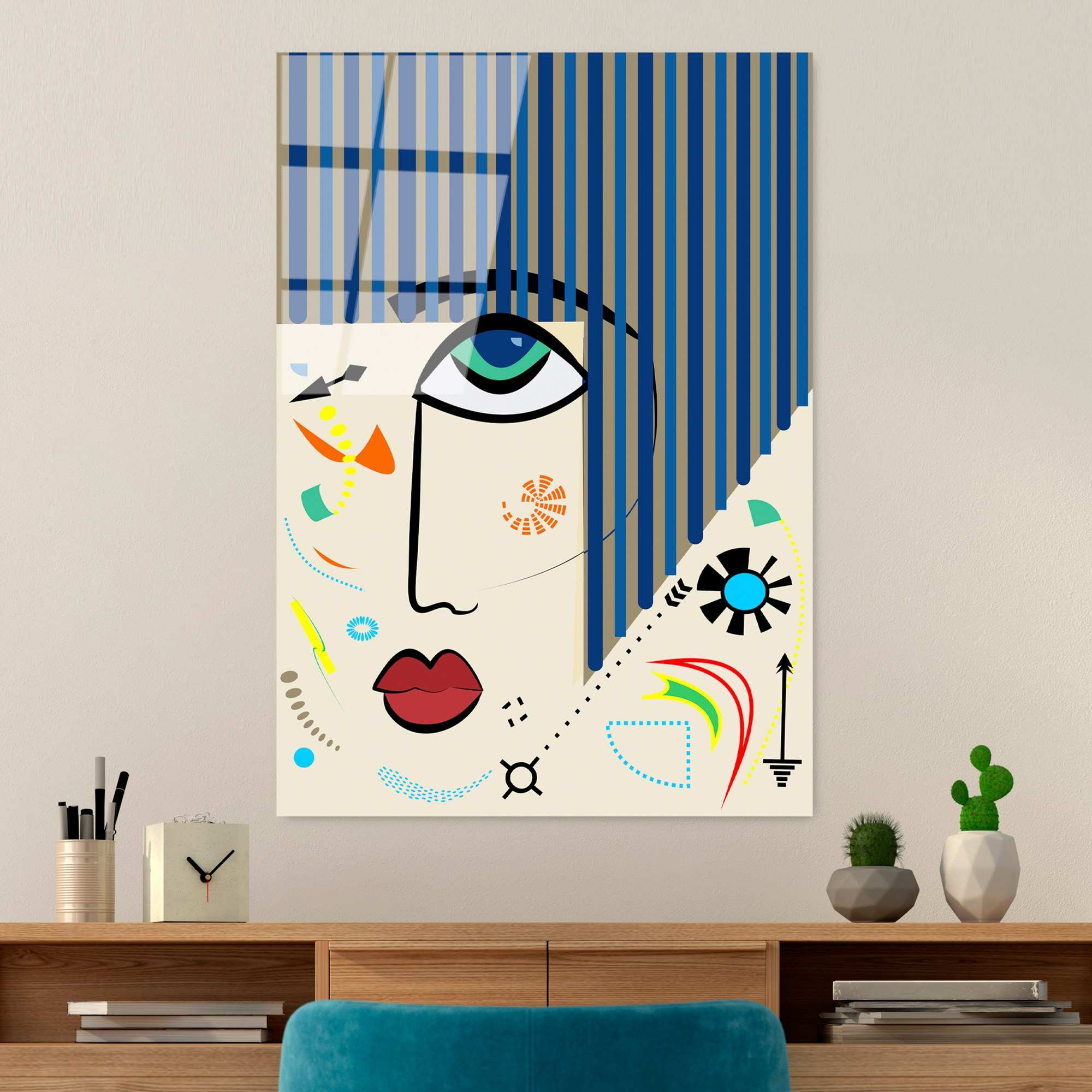 Quadro Decorativo em Vidro Temperado UV-771, 70 x 100 cm, Multicolorido, 4 mm (100% Vidro Temperado)