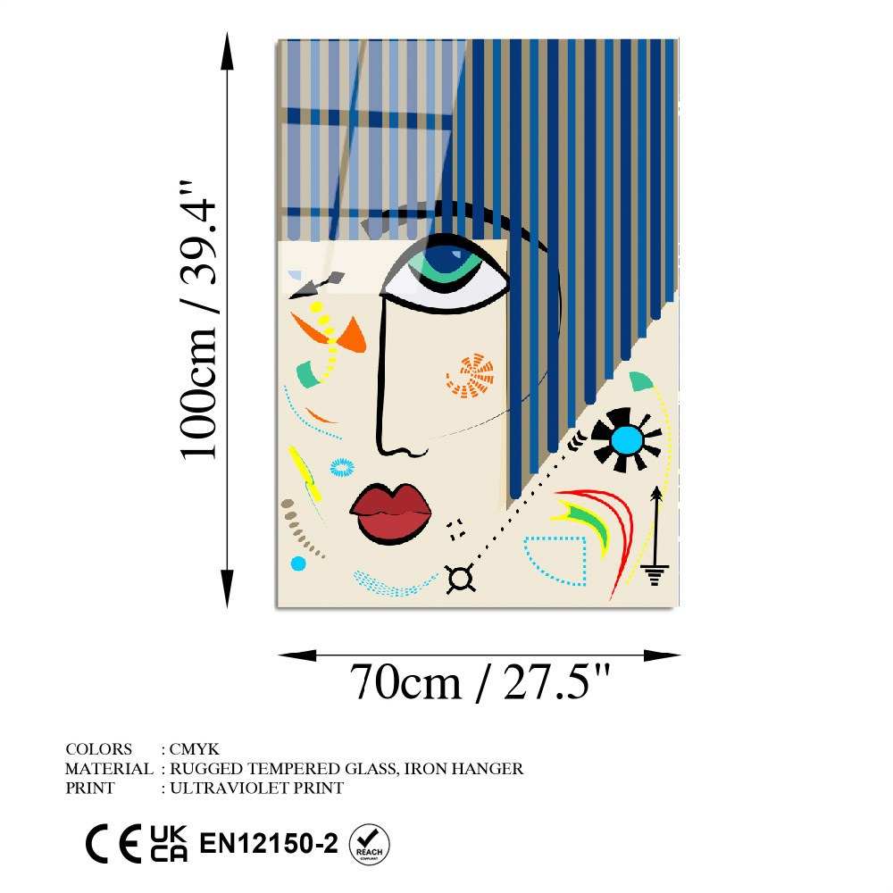 Quadro Decorativo em Vidro Temperado UV-771, 70 x 100 cm, Multicolorido, 4 mm (100% Vidro Temperado)