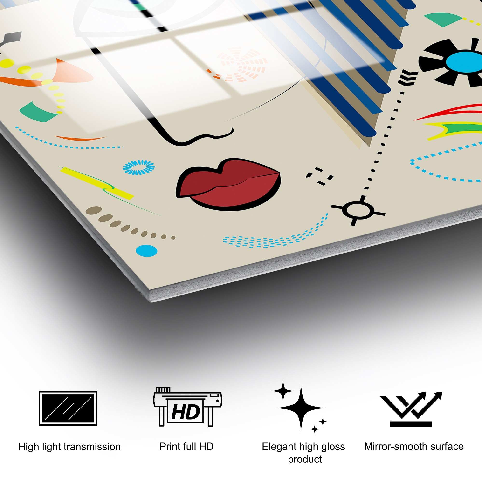 Quadro Decorativo em Vidro Temperado UV-771, 70 x 100 cm, Multicolorido, 4 mm (100% Vidro Temperado)