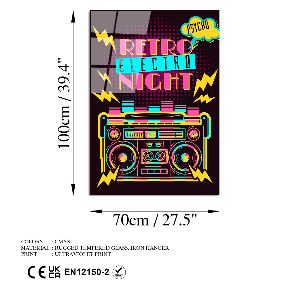 Quadro Decorativo em Vidro Temperado 4 mm, 70 x 100 cm, Multicolor – UV-772 (123BZM2264)