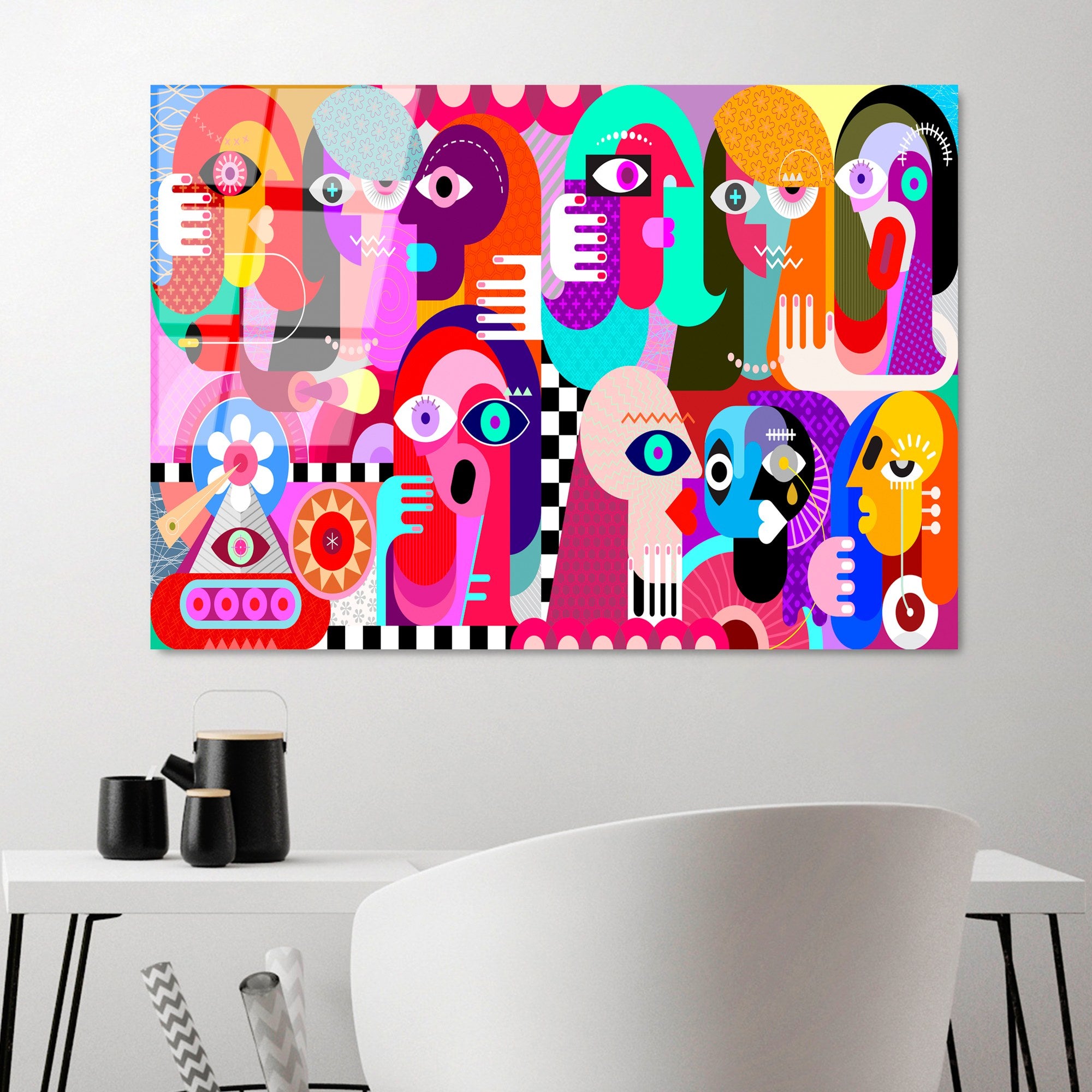 Quadro Decorativo em Vidro Temperado UV-776, Multicolor, 70 x 100 cm (4 mm)