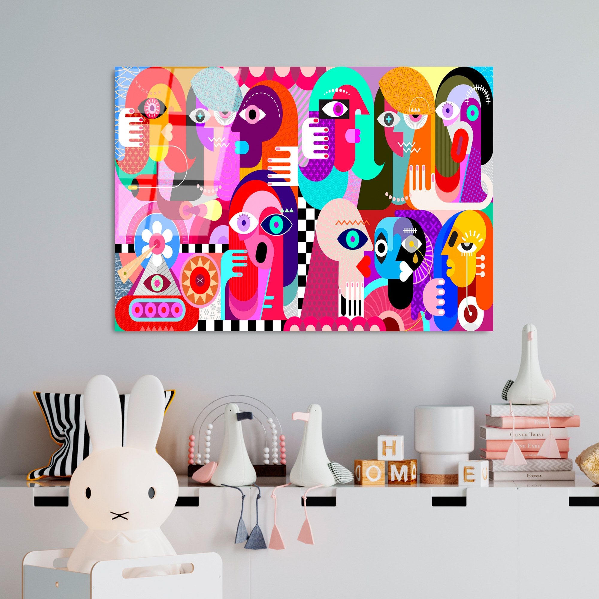 Quadro Decorativo em Vidro Temperado UV-776, Multicolor, 70 x 100 cm (4 mm)