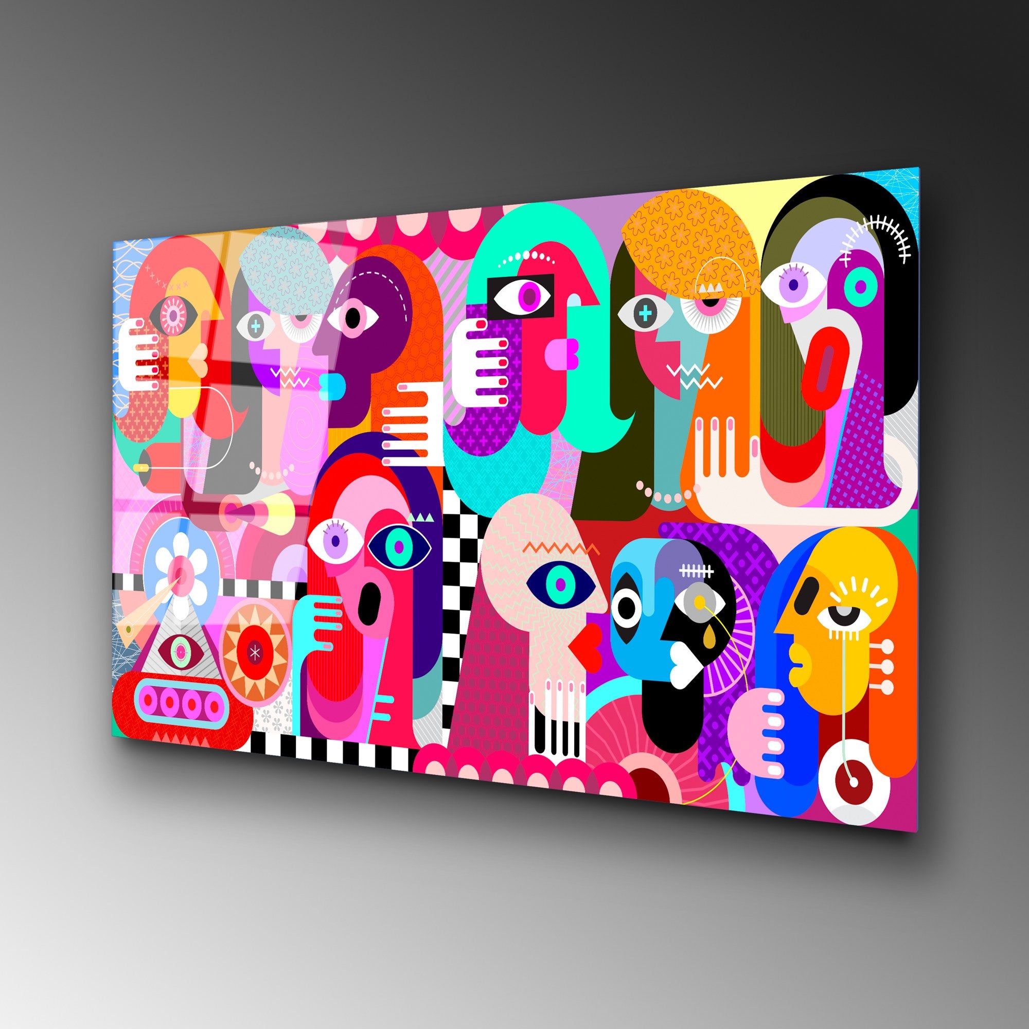 Quadro Decorativo em Vidro Temperado UV-776, Multicolor, 70 x 100 cm (4 mm)