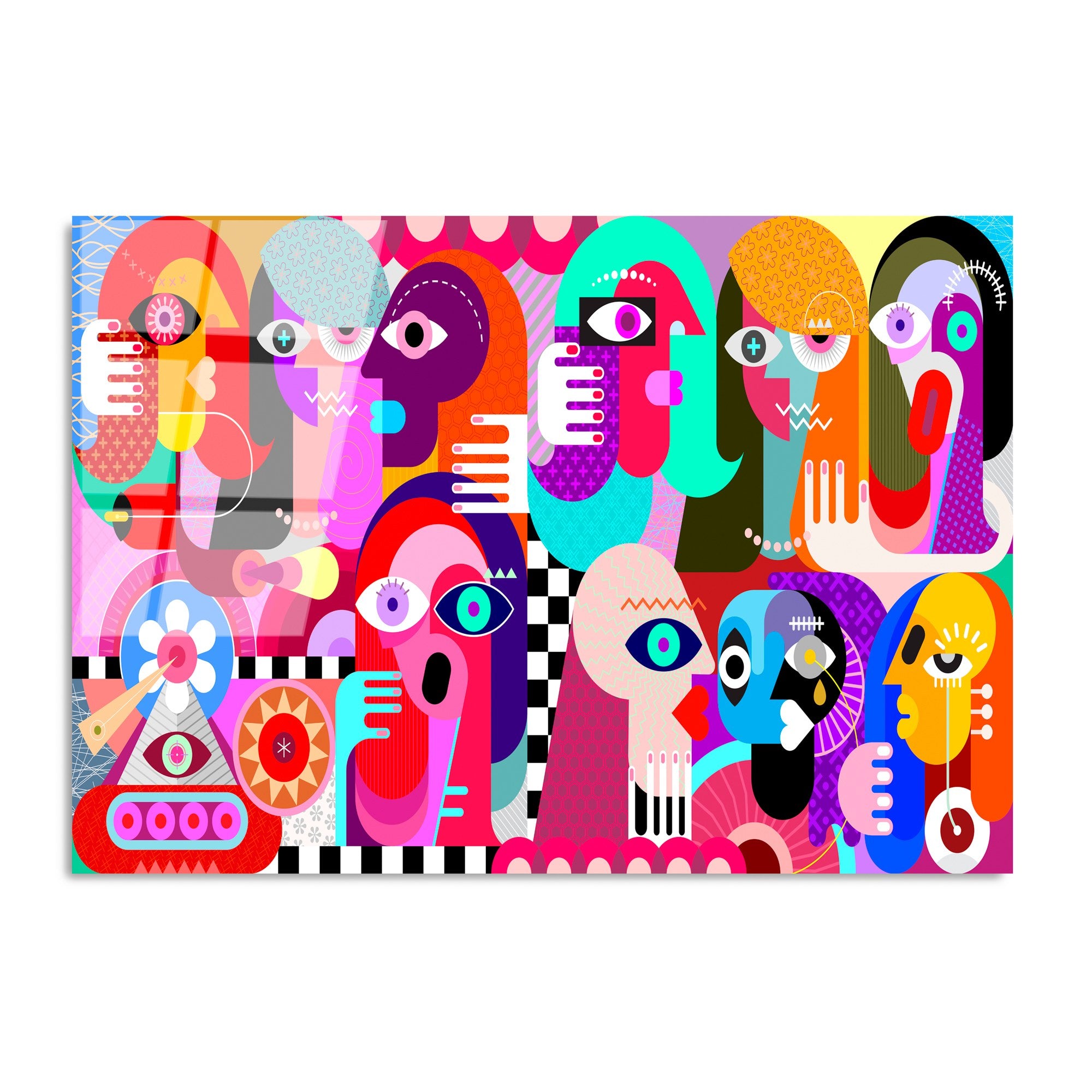 Quadro Decorativo em Vidro Temperado UV-776, Multicolor, 70 x 100 cm (4 mm)