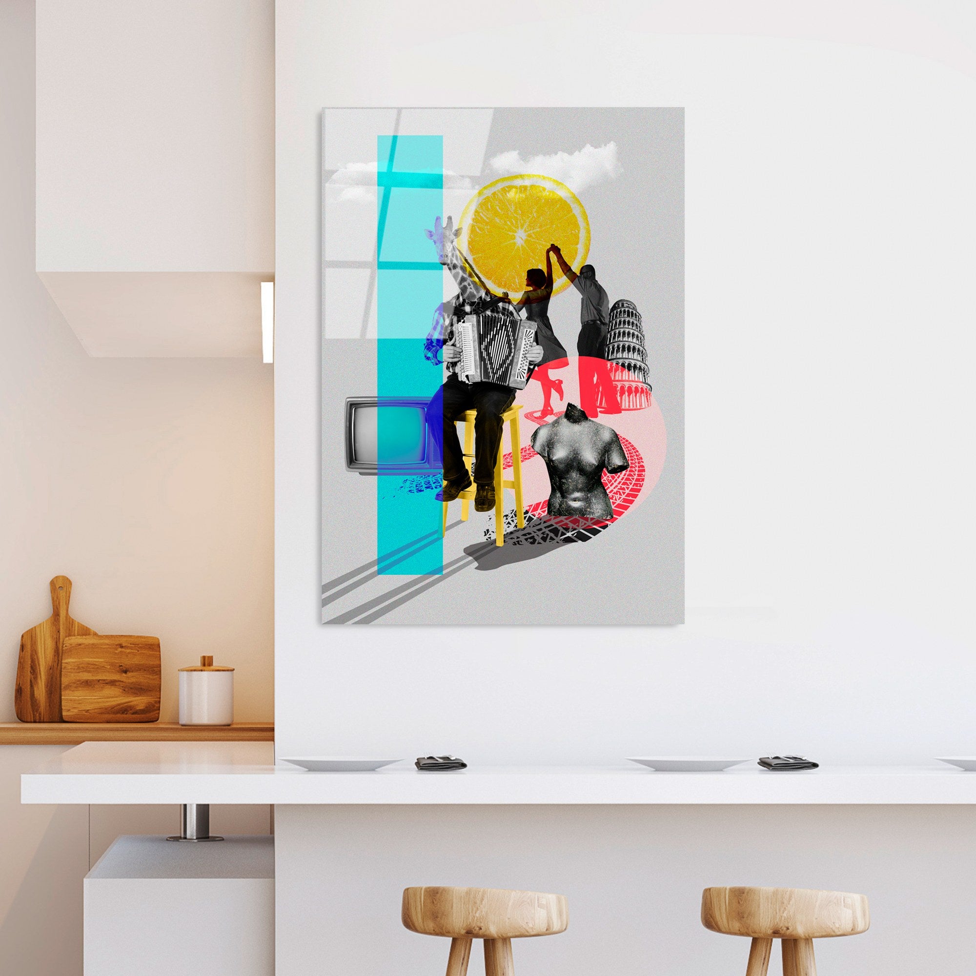 Quadro Decorativo em Vidro Temperado UV-779, Multicolor, 70 x 100 cm (4 mm)