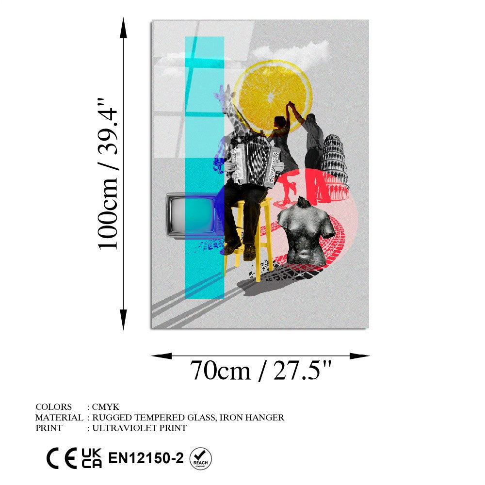 Quadro Decorativo em Vidro Temperado UV-779, Multicolor, 70 x 100 cm (4 mm)