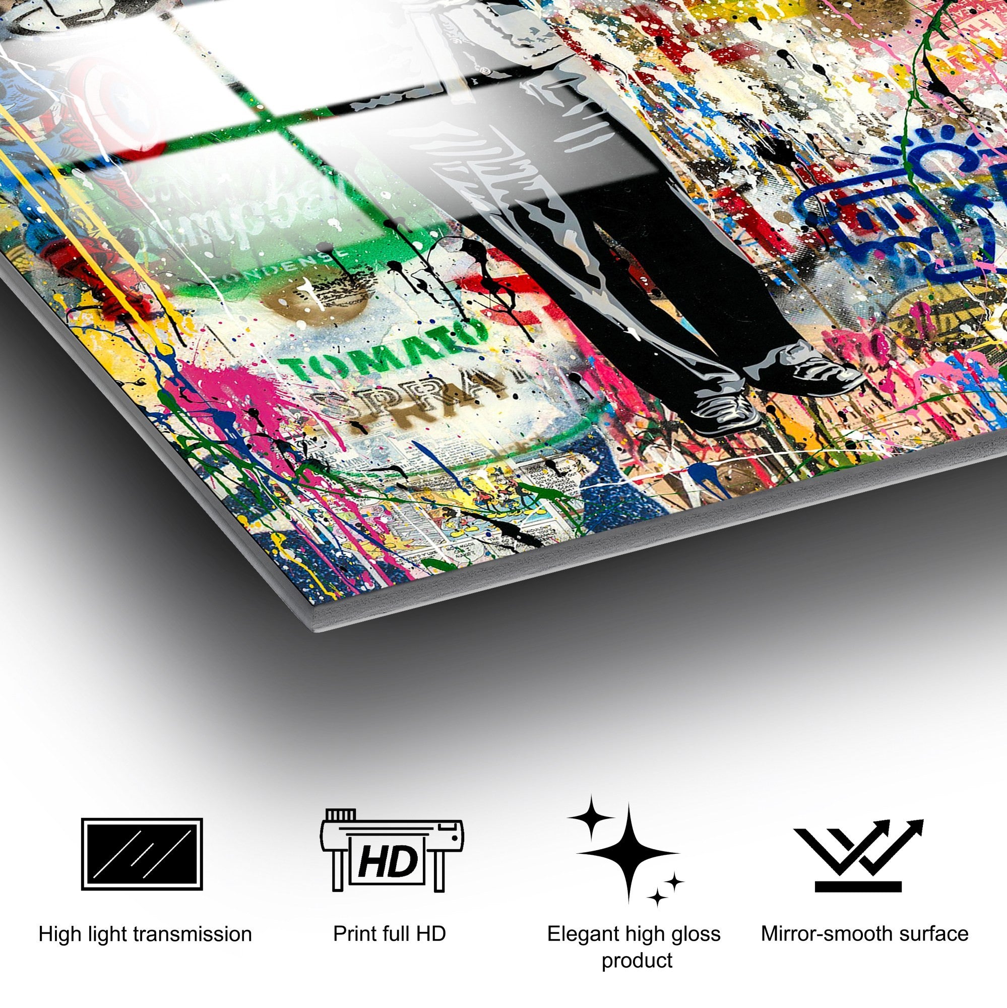 Quadro Decorativo em Vidro Temperado UV-781 70x100 cm Multicolor (4 mm)