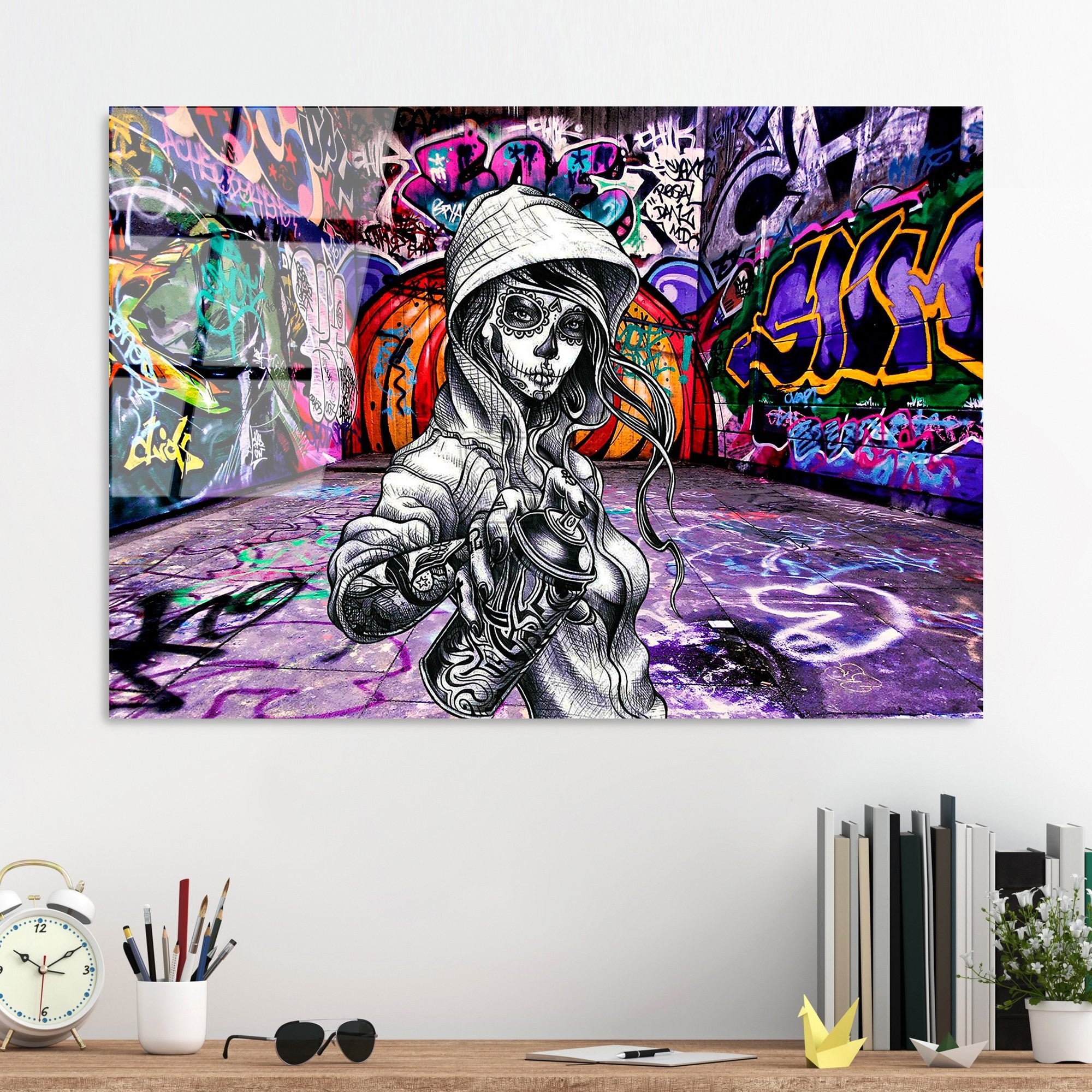 Quadro Decorativo em Vidro Temperado UV-786, Multicolor, 70 x 100 cm (4 mm)