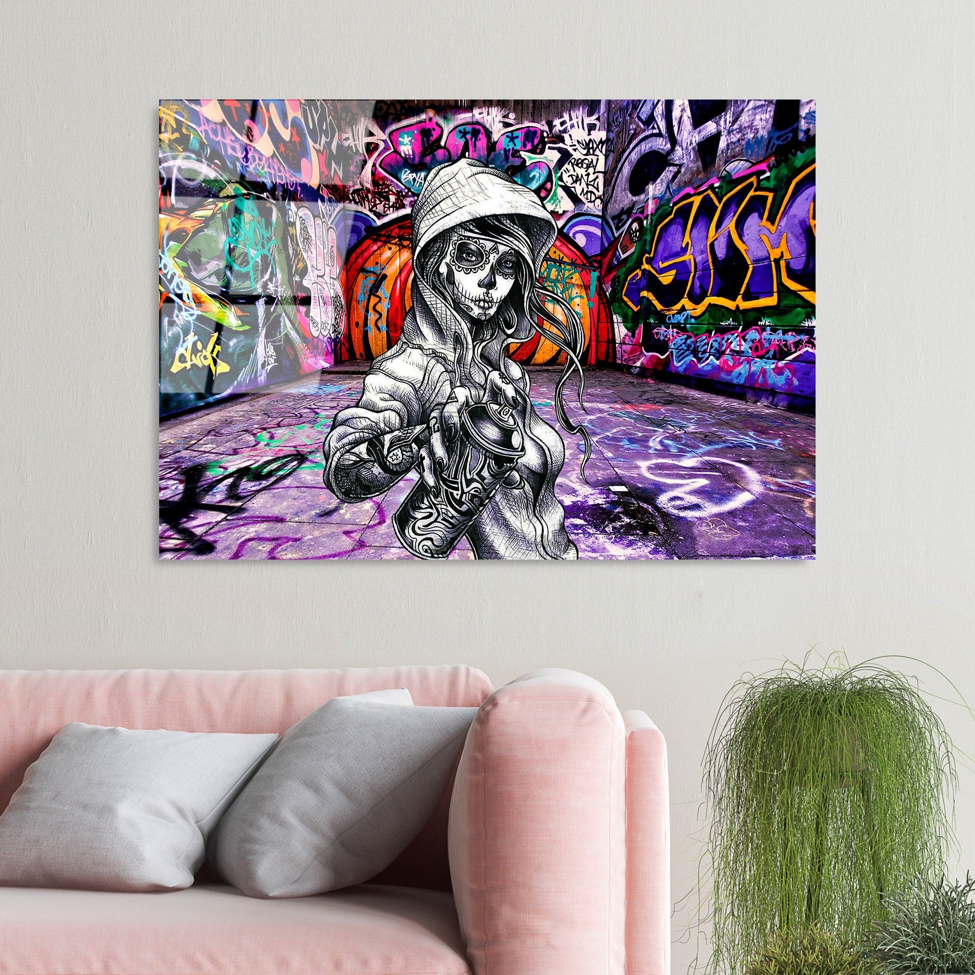 Quadro Decorativo em Vidro Temperado UV-786, Multicolor, 70 x 100 cm (4 mm)