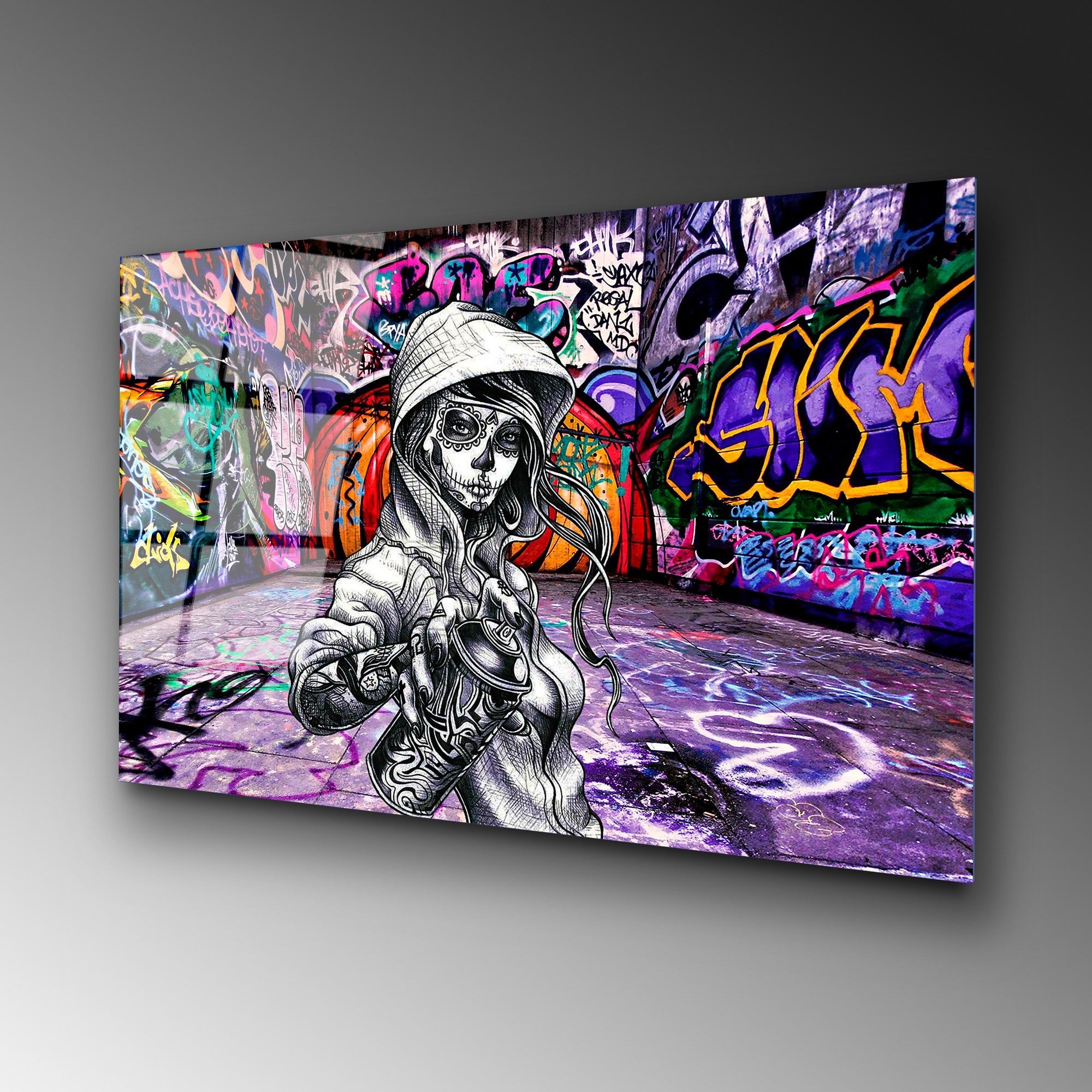 Quadro Decorativo em Vidro Temperado UV-786, Multicolor, 70 x 100 cm (4 mm)