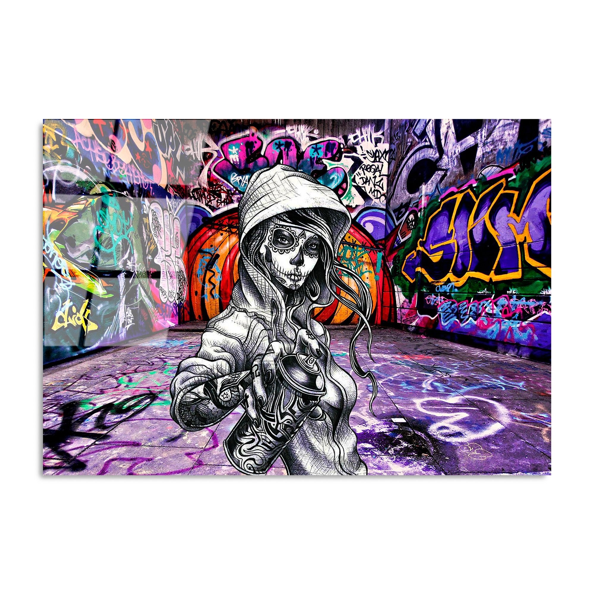 Quadro Decorativo em Vidro Temperado UV-786, Multicolor, 70 x 100 cm (4 mm)