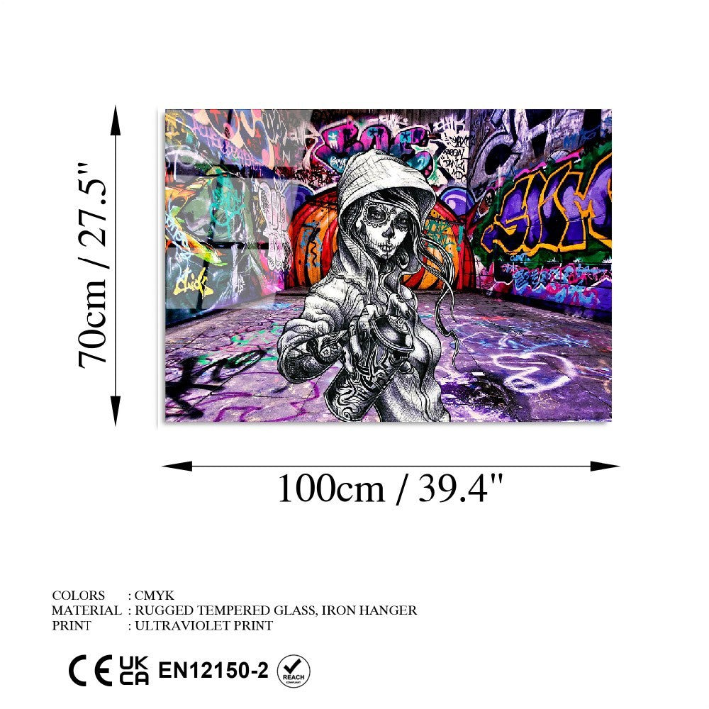 Quadro Decorativo em Vidro Temperado UV-786, Multicolor, 70 x 100 cm (4 mm)