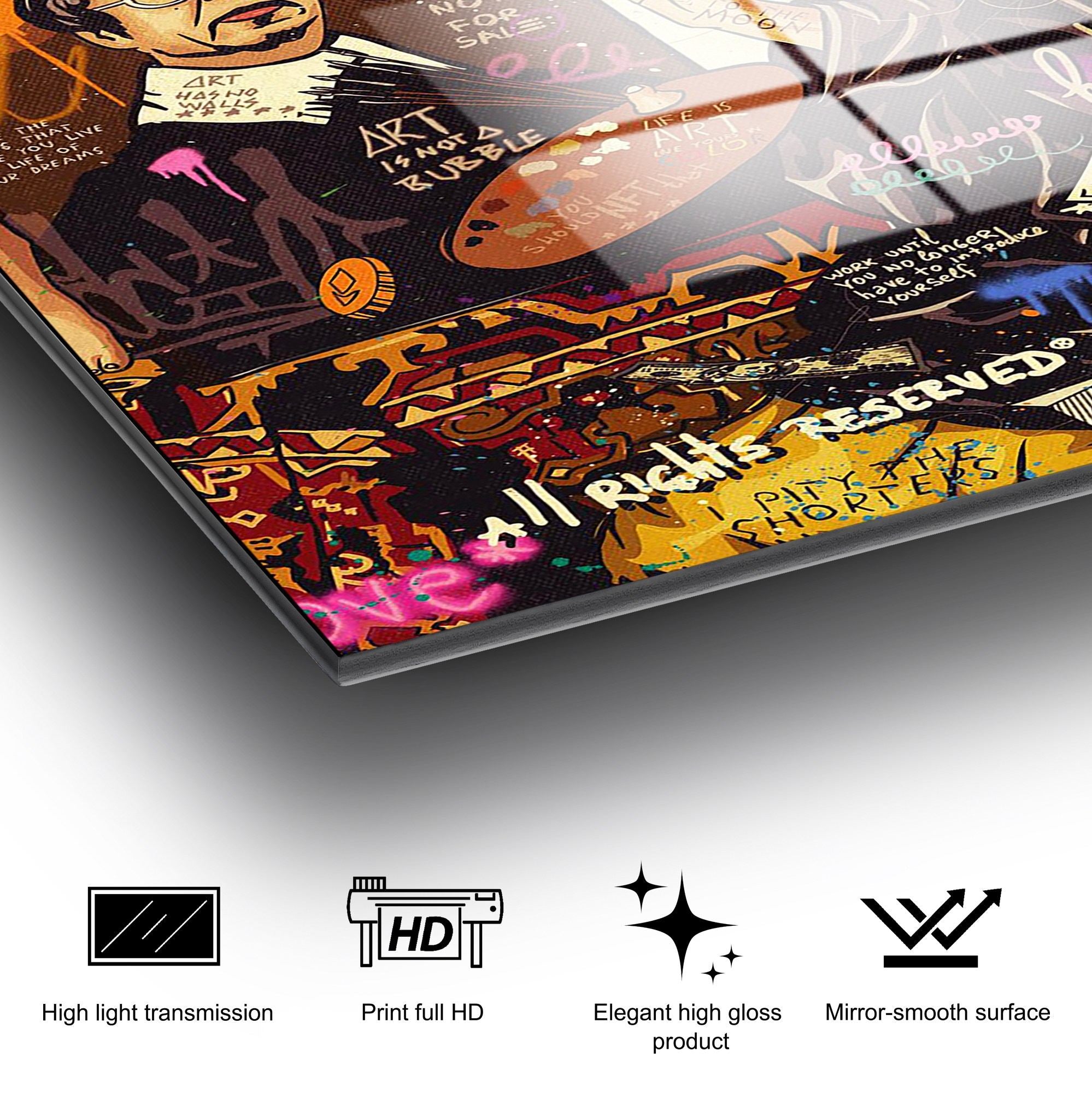 Quadro Decorativo em Vidro Temperado 100% (4 mm) 70 x 100 cm Multicolor – UV-787