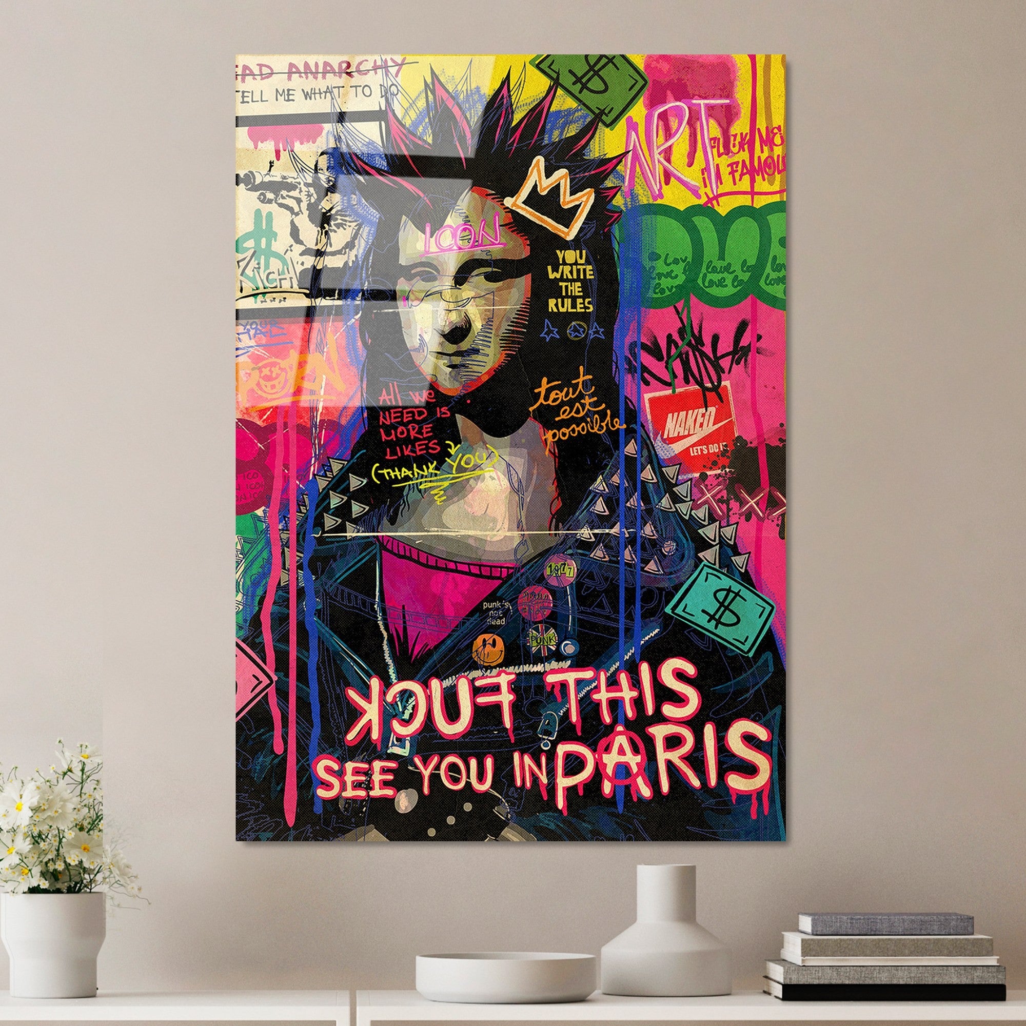 Quadro Decorativo em Vidro Temperado UV-789 Multicolor 70 x 100 cm (4 mm)