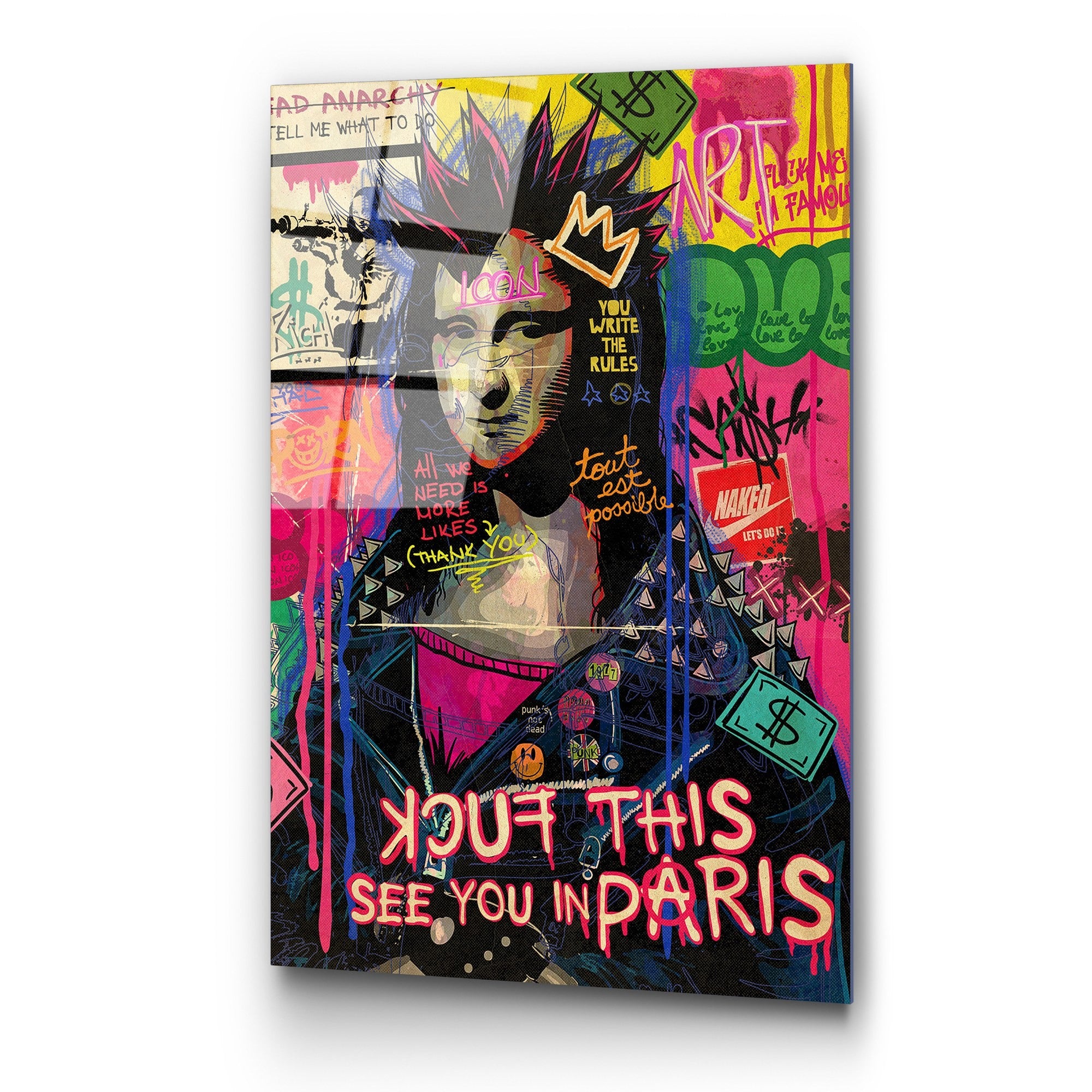 Quadro Decorativo em Vidro Temperado UV-789 Multicolor 70 x 100 cm (4 mm)