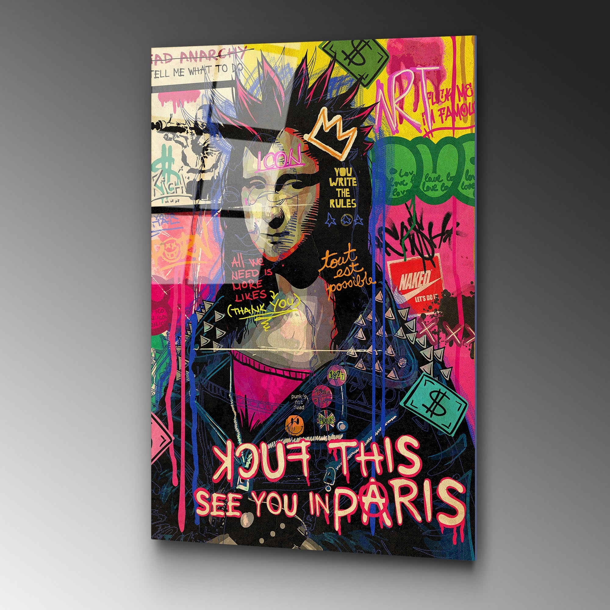 Quadro Decorativo em Vidro Temperado UV-789 Multicolor 70 x 100 cm (4 mm)