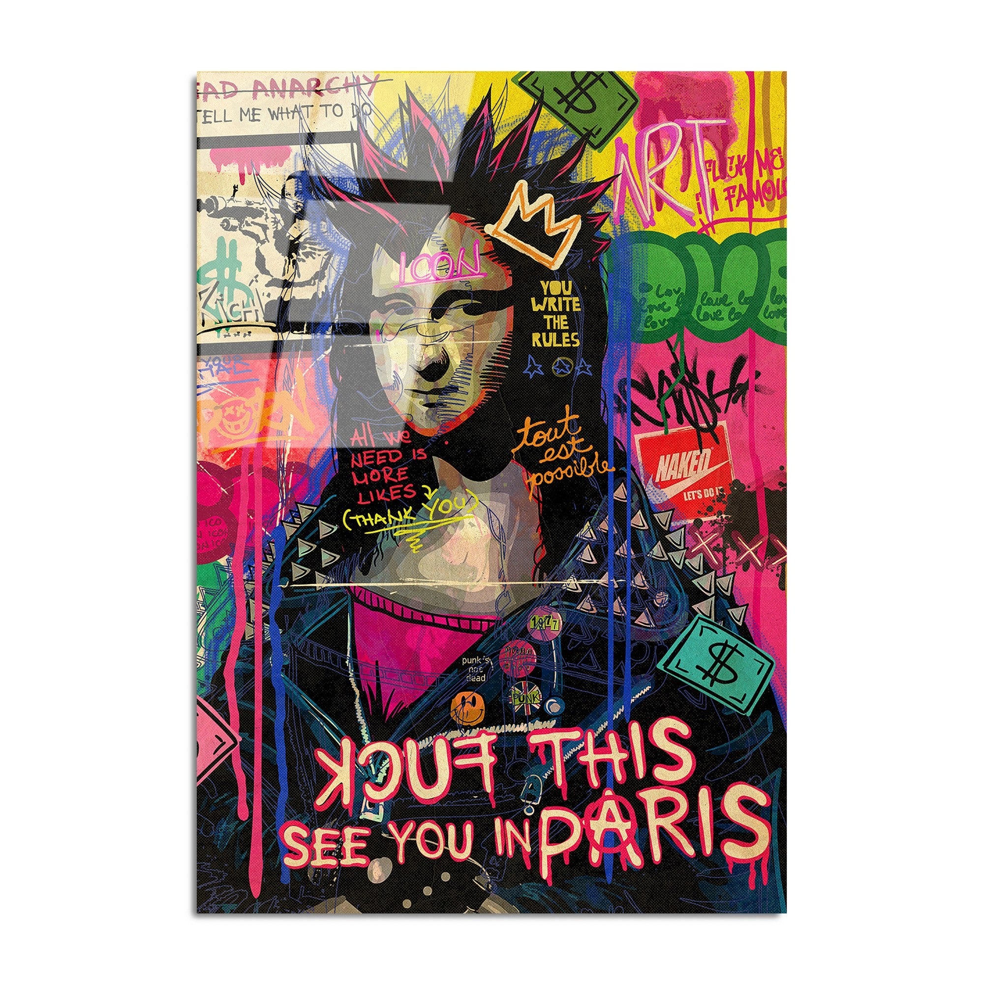 Quadro Decorativo em Vidro Temperado UV-789 Multicolor 70 x 100 cm (4 mm)