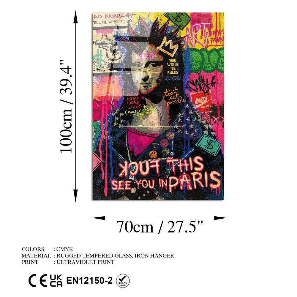 Quadro Decorativo em Vidro Temperado UV-789 Multicolor 70 x 100 cm (4 mm)