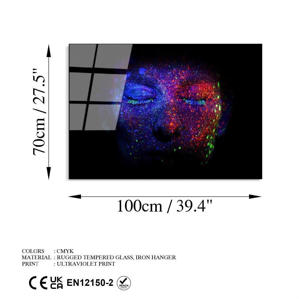 Quadro Decorativo em Vidro Temperado UV-792, Multicolor, 70 x 100 cm, 4 mm