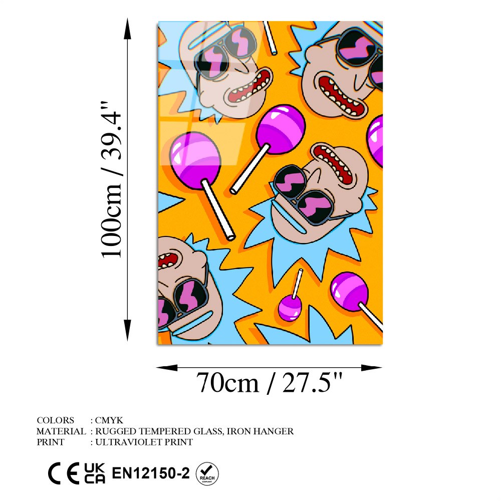 Quadro Decorativo em Vidro Temperado UV-800, Multicolor, 70 x 100 cm (4 mm)