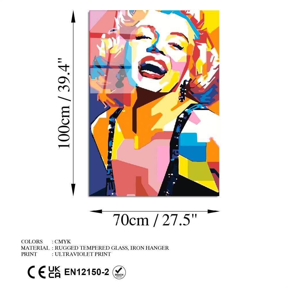 Quadro Decorativo em Vidro Temperado UV-802, Multicolor, 70 x 100 cm (4 mm)