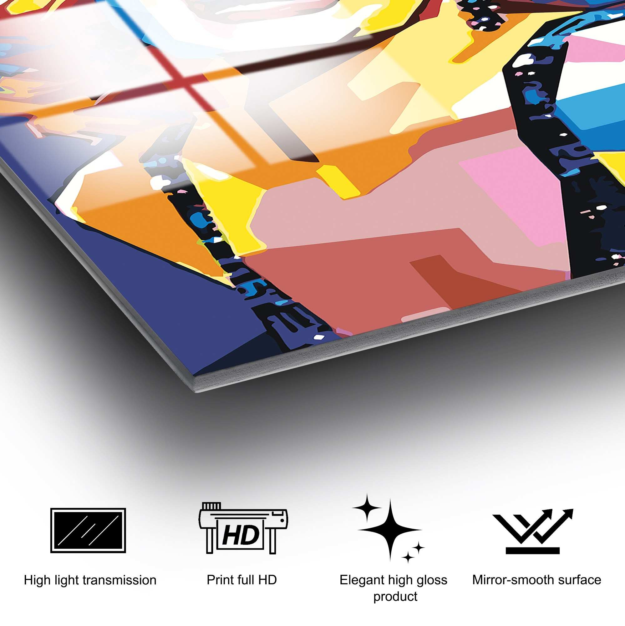 Quadro Decorativo em Vidro Temperado UV-802, Multicolor, 70 x 100 cm (4 mm)