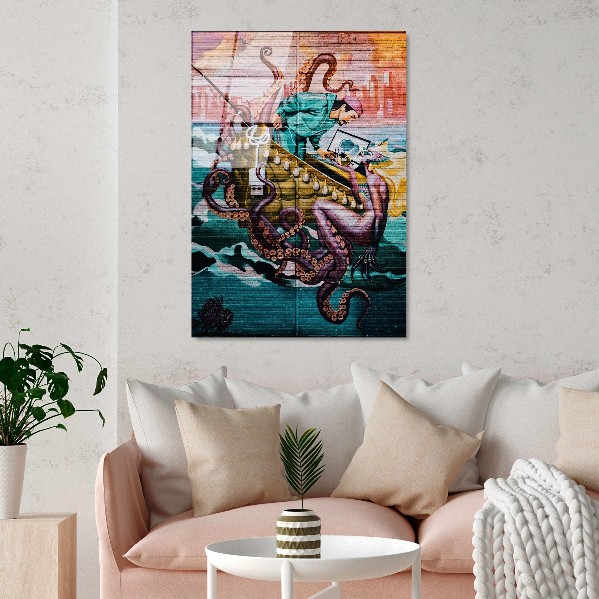 Quadro Decorativo em Vidro Temperado Multicolor UV-804, 70 x 100 cm (4 mm)