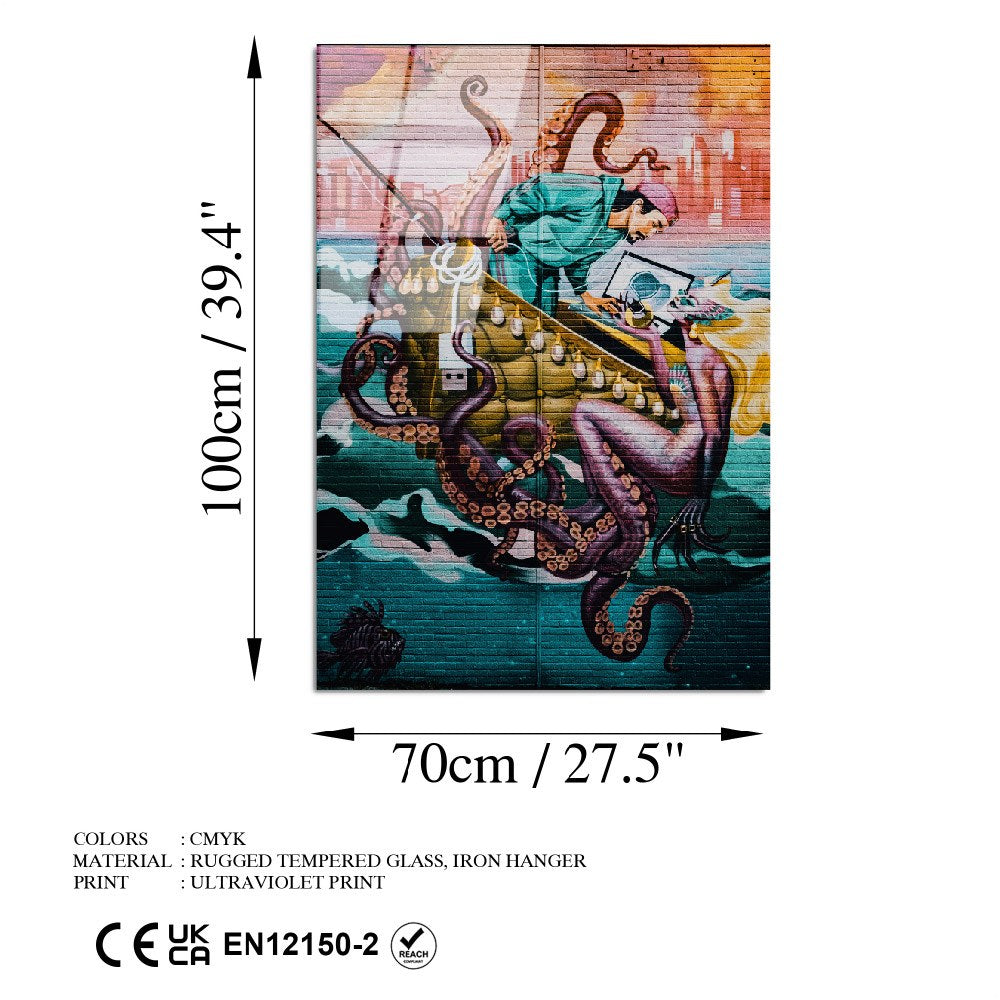 Quadro Decorativo em Vidro Temperado Multicolor UV-804, 70 x 100 cm (4 mm)