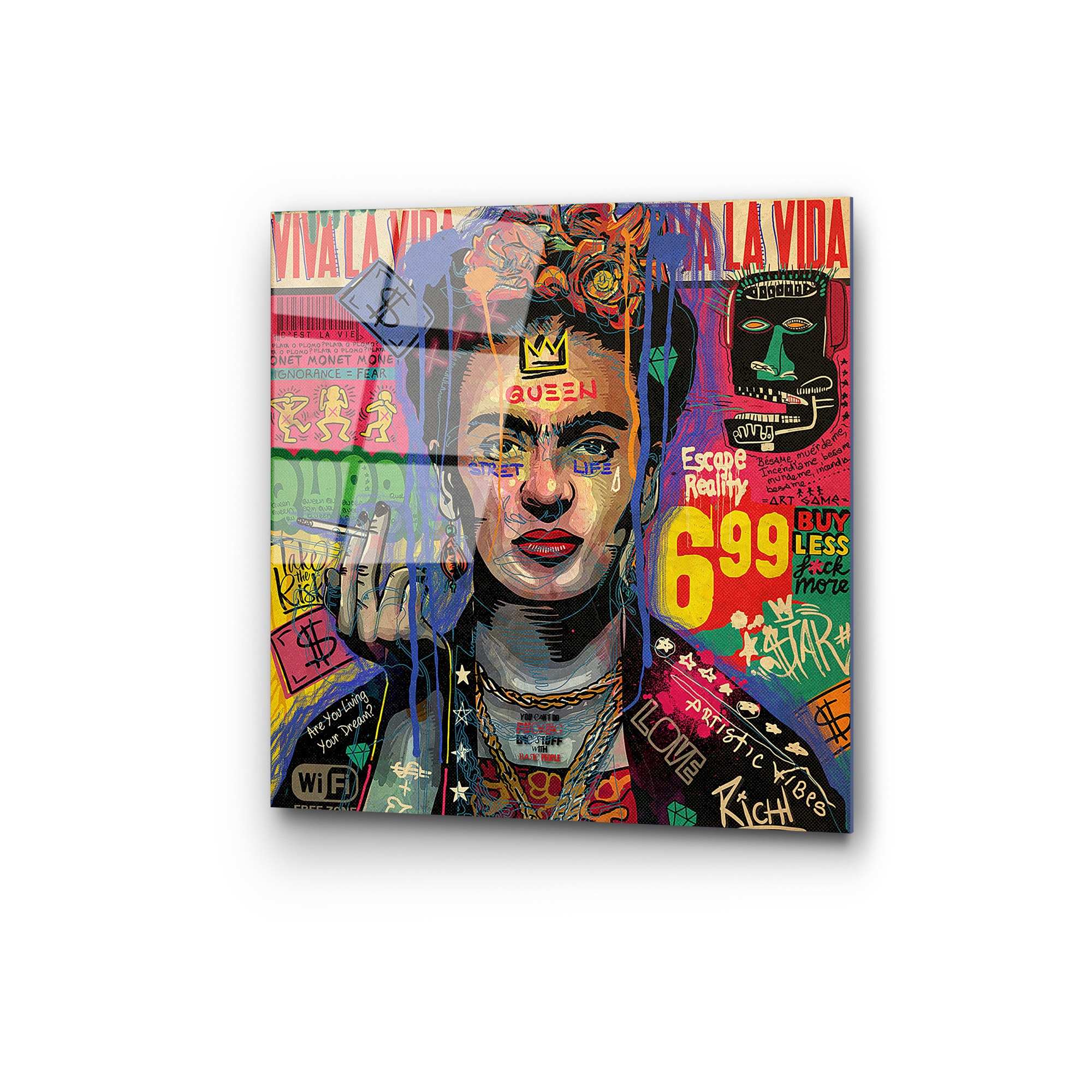 Quadro Decorativo em Vidro Temperado UV-814, 50 x 50 cm, Multicolor, 4 mm