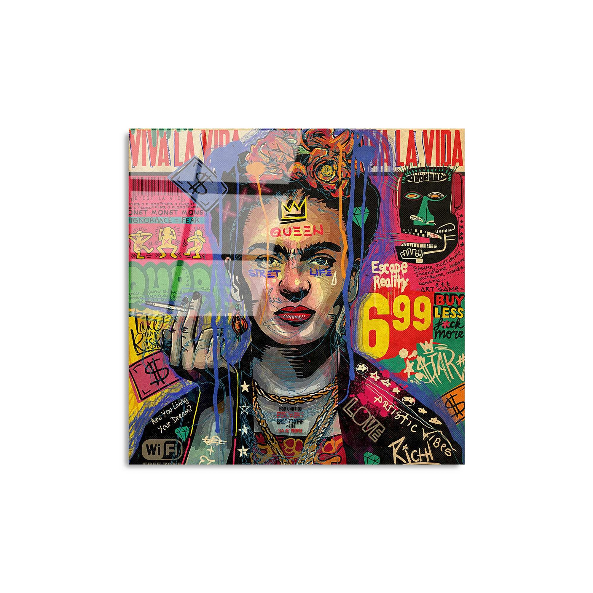 Quadro Decorativo em Vidro Temperado UV-814, 50 x 50 cm, Multicolor, 4 mm